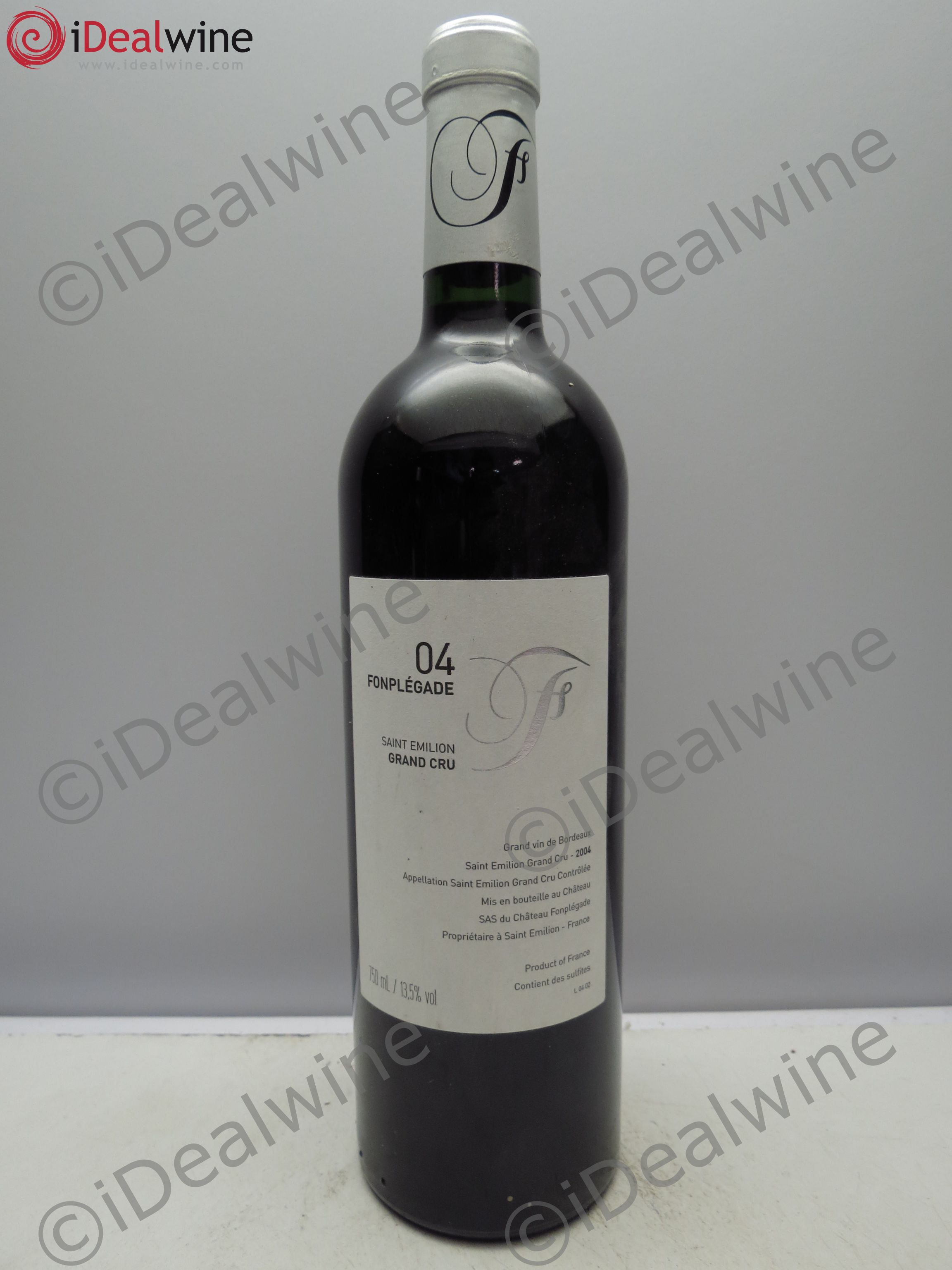 Château Fonplegade Grand Cru Classé 2004 - Lot de 1 bouteille - 0