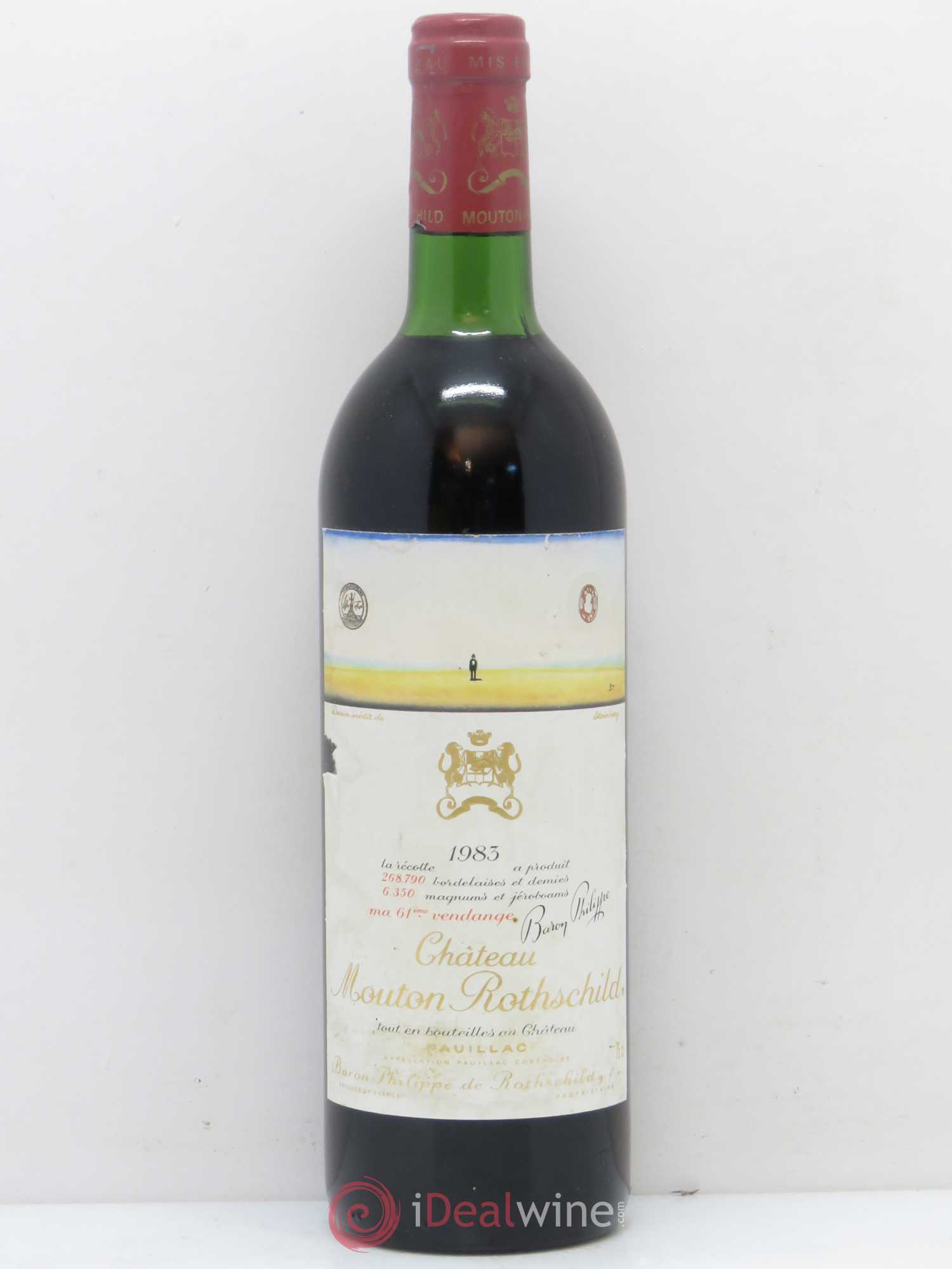 Château Mouton Rothschild 1er Grand Cru Classé 1983 - Lot de 1 bouteille - 0
