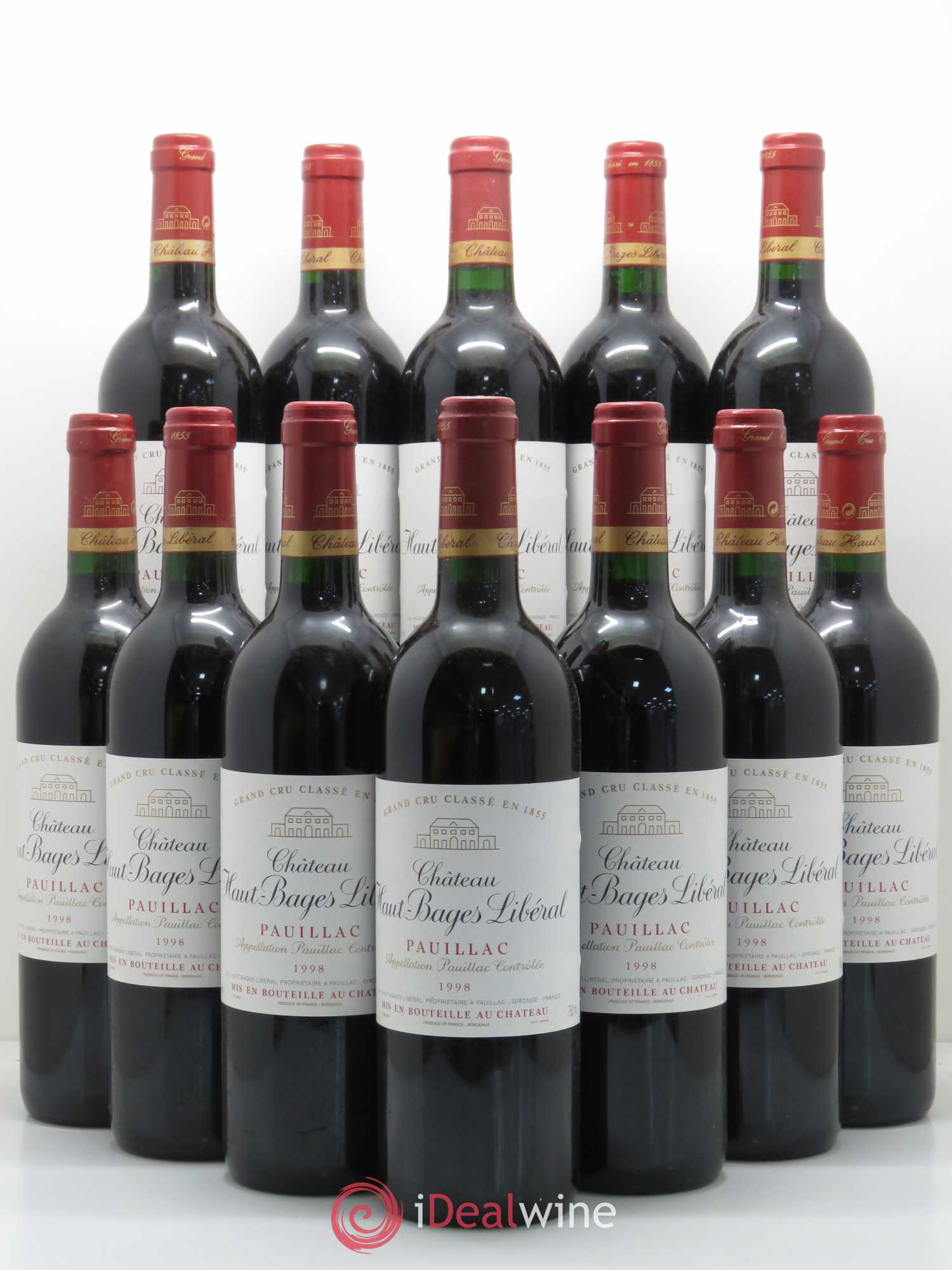 Château Haut Bages Libéral 5ème Grand Cru Classé 1998 - Lot de 12 bouteilles - 0