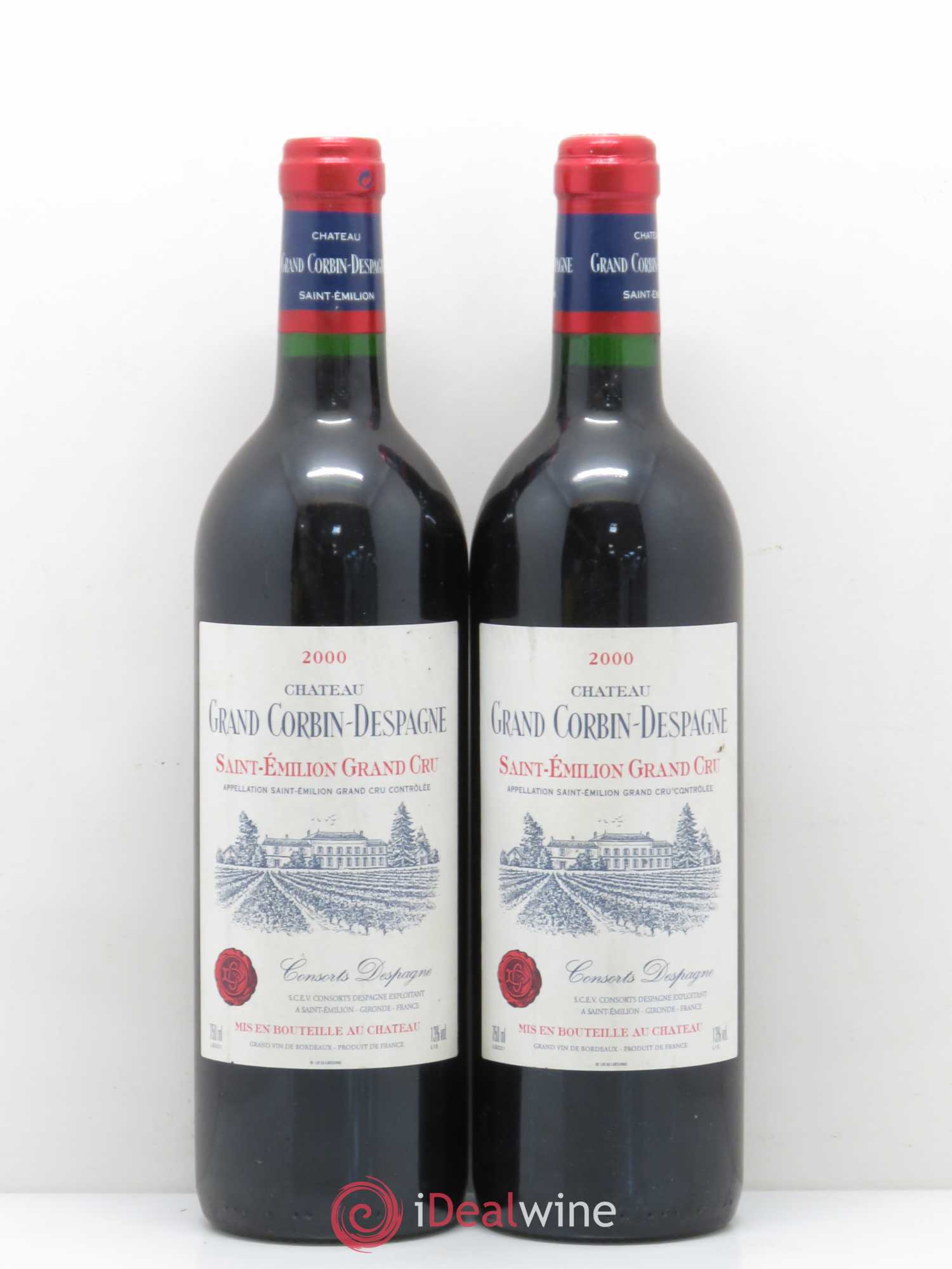 Château Grand Corbin Despagne Grand Cru Classé 2000 - Lot de 2 bouteilles - 0