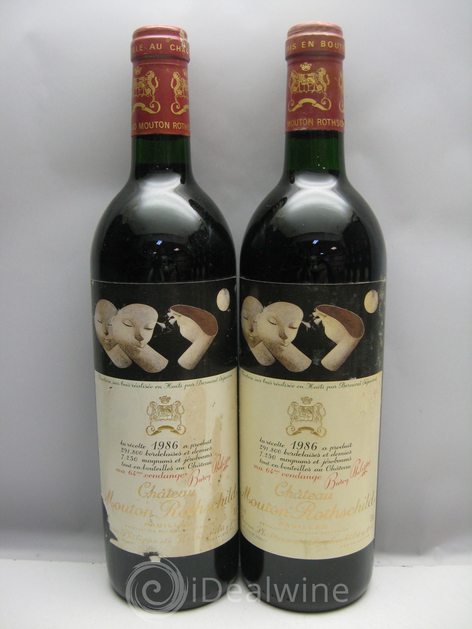 Château Mouton Rothschild 1er Grand Cru Classé 1986 - Lot de 6 bouteilles - 0