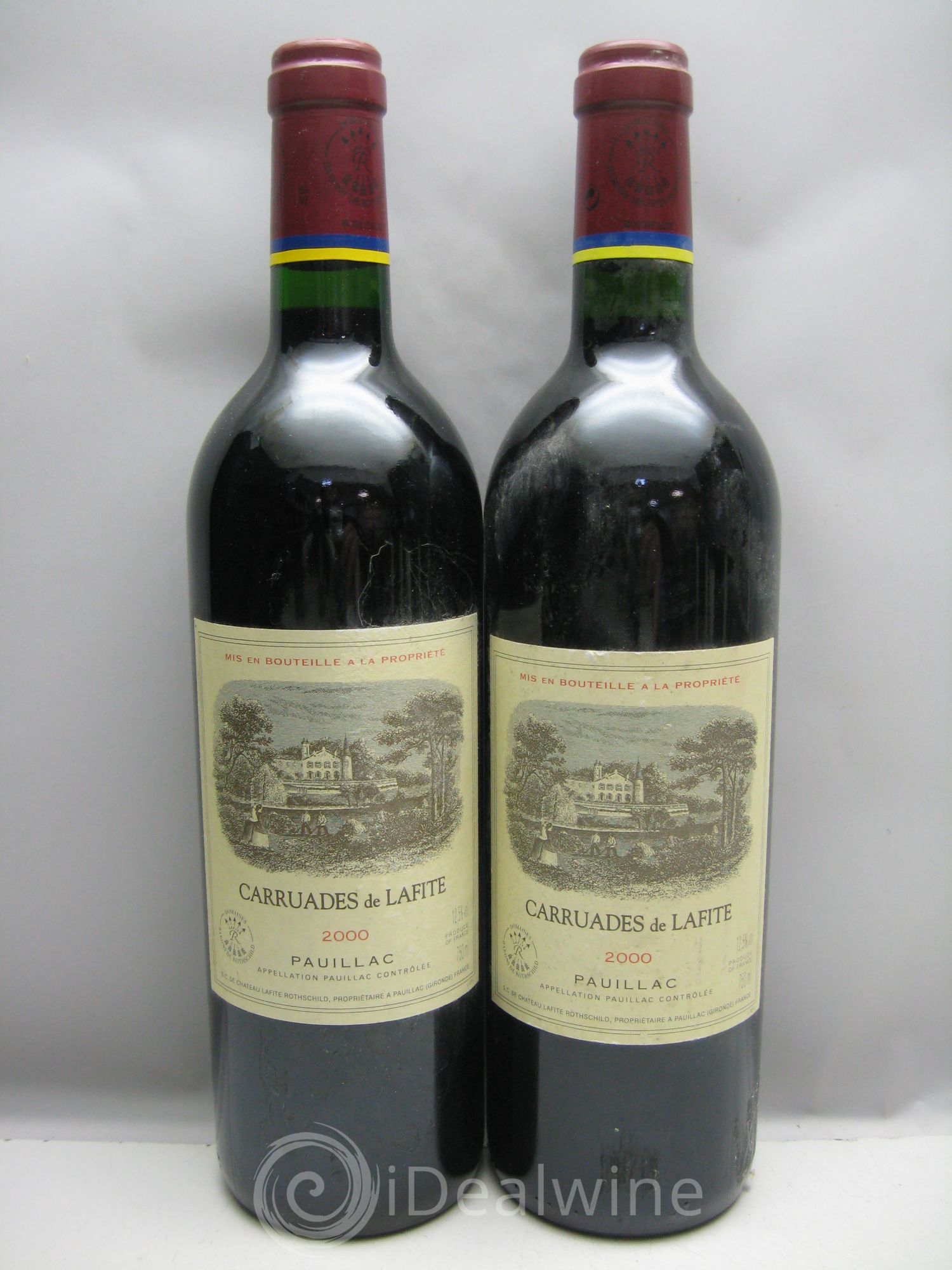Carruades de Lafite Rothschild Second Vin (2étiq.lég.griffées, 1mill.illisible, 1mill.quasi.illisible) 2000 - Posten von 12 Flaschen - 3