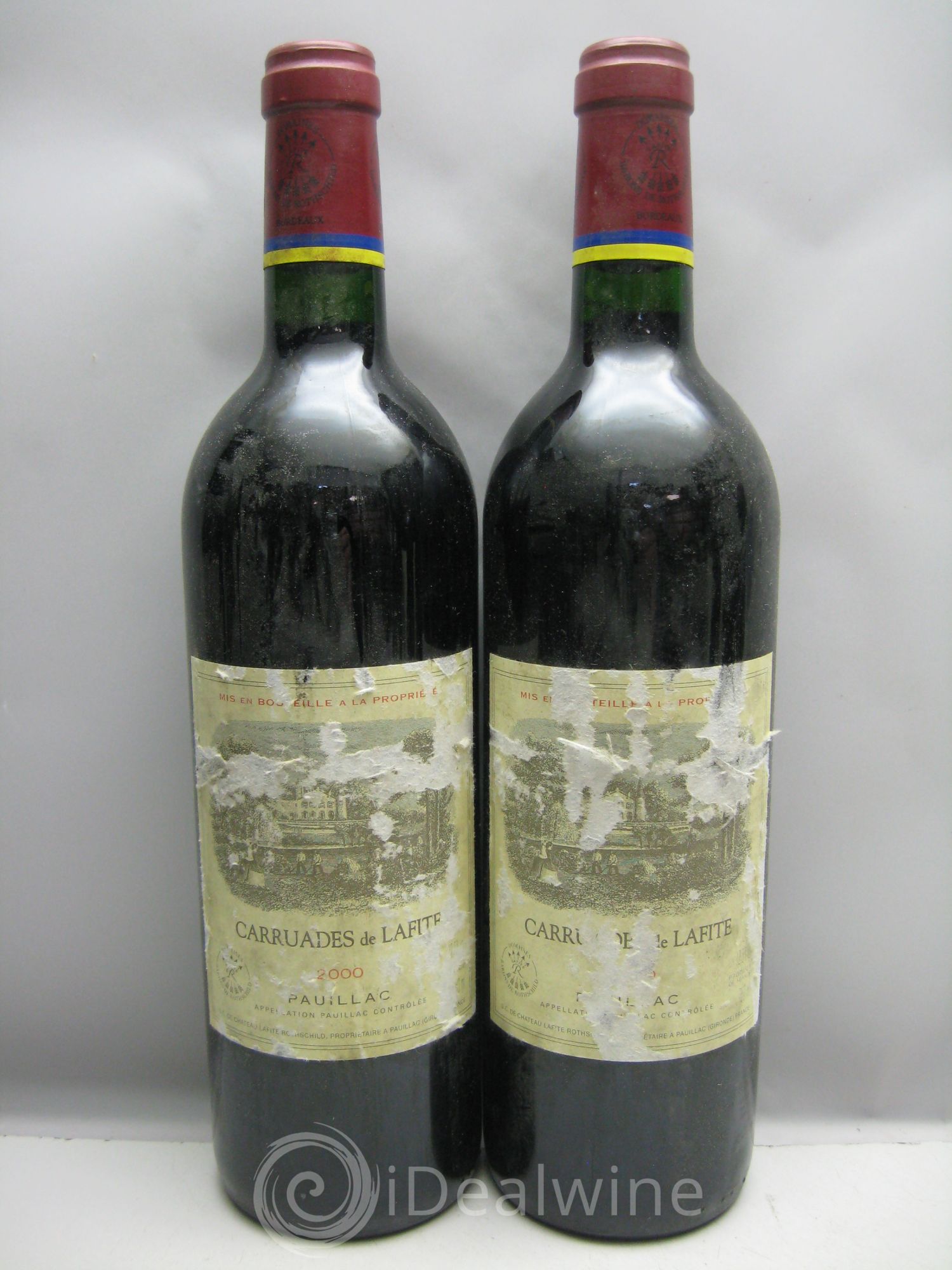 Carruades de Lafite Rothschild Second Vin (2étiq.lég.griffées, 1mill.illisible, 1mill.quasi.illisible) 2000 - Posten von 12 Flaschen - 4