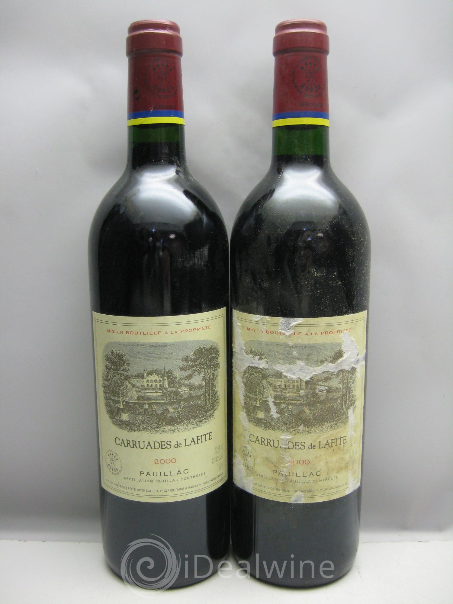 Carruades de Lafite Rothschild Second Vin (2étiq.lég.griffées, 1mill.illisible, 1mill.quasi.illisible) 2000 - Posten von 12 Flaschen - 5