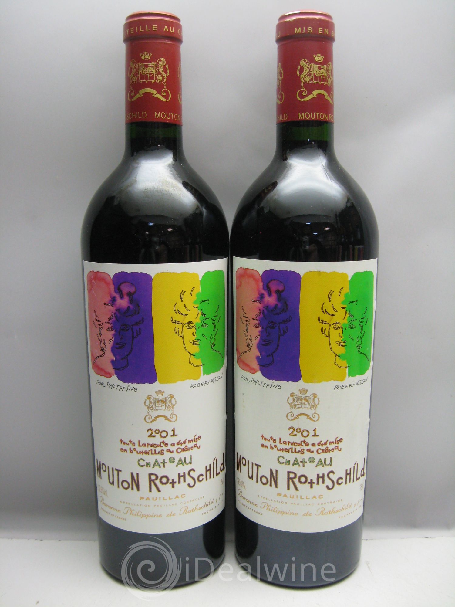Château Mouton Rothschild 1er Grand Cru Classé (8caps.congés) 2001 - Lot de 12 bouteilles - 1