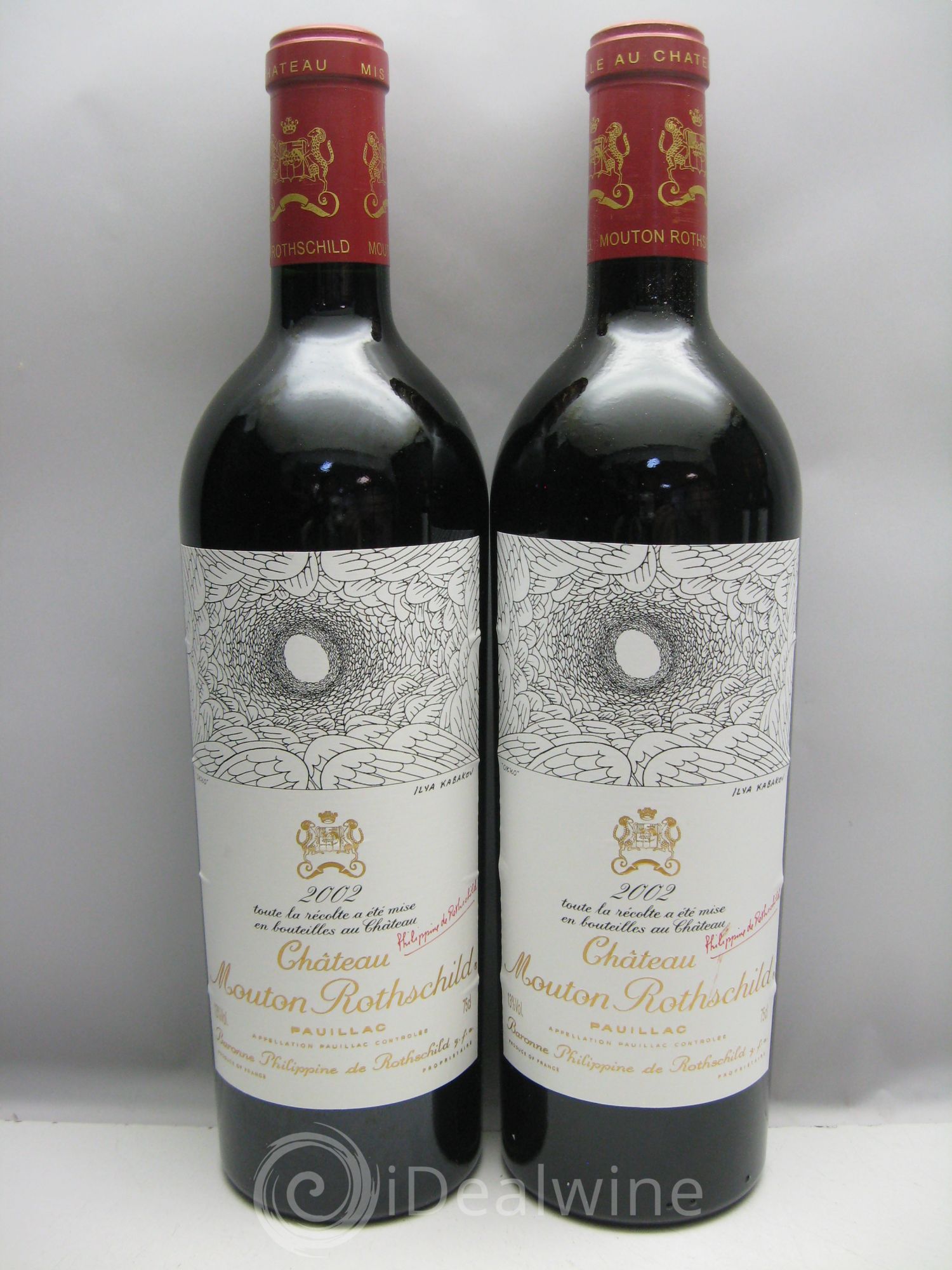 Château Mouton Rothschild 1er Grand Cru Classé (CB avec trace de feutre) 2002 - Lot de 6 bouteilles - 1