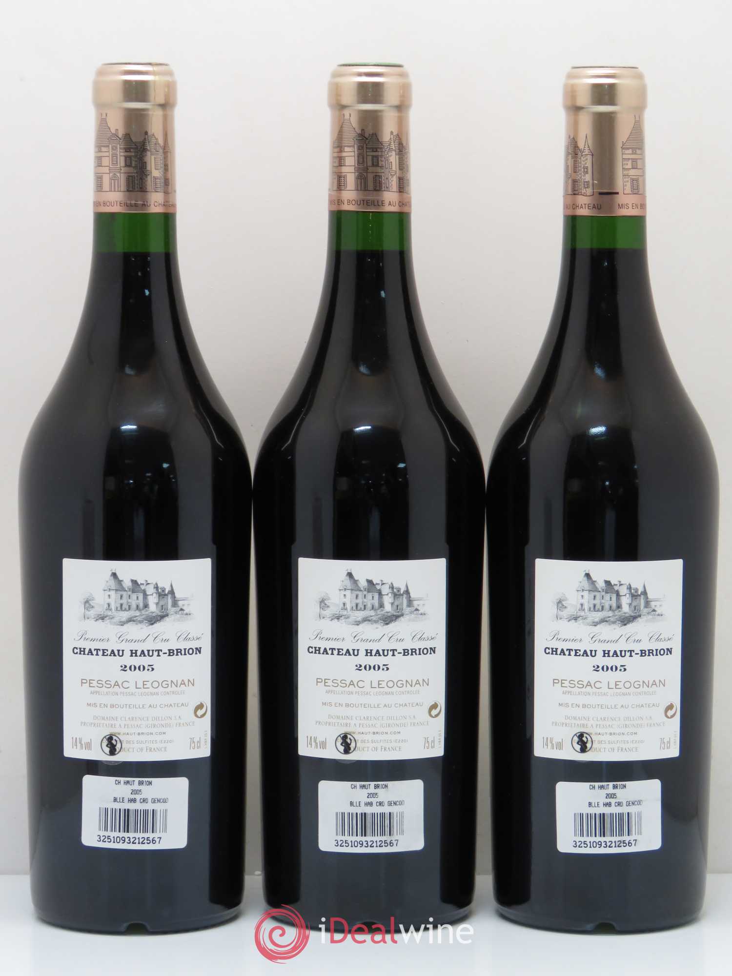 Château Haut Brion 1er Grand Cru Classé 2005 - Lot de 3 bouteilles - 1