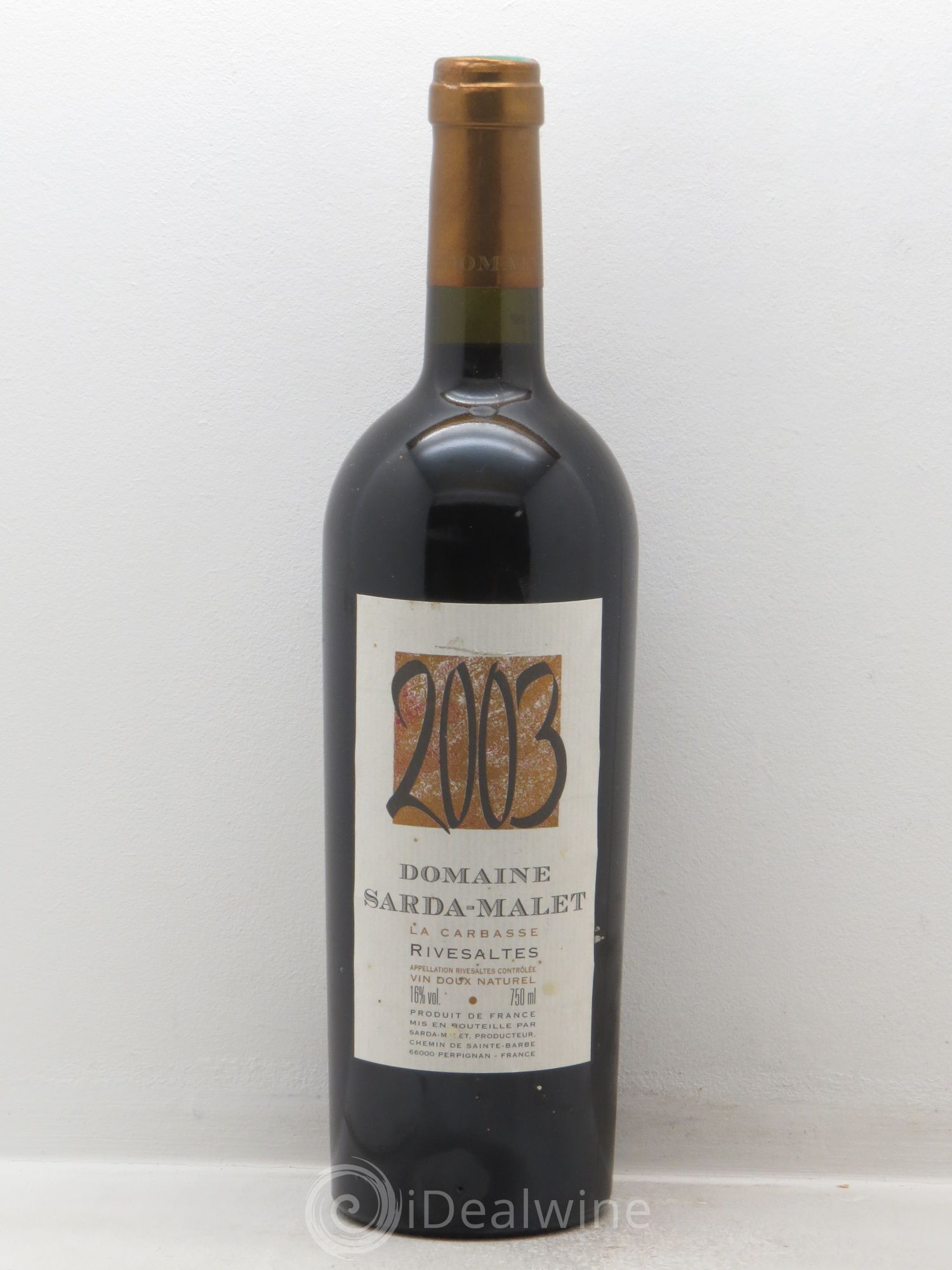 Rivesaltes Domaine Sarda Malet Cuvée la Carbasse 2003 - Lot of 1 bottle - 0
