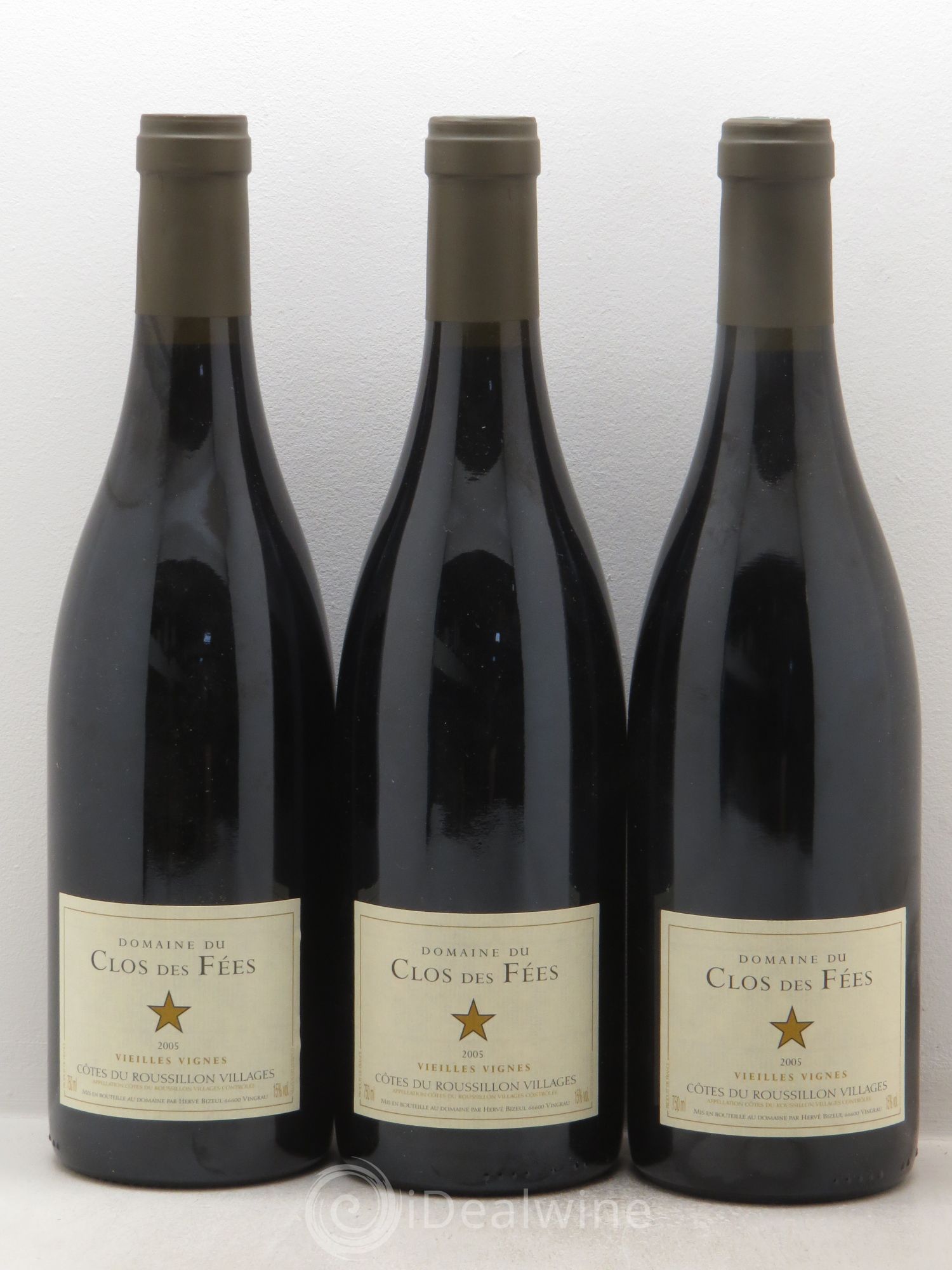 Côtes du Roussillon Villages Clos des Fées Vieilles vignes Hervé Bizeul 2005 - Lot de 3 bouteilles - 0