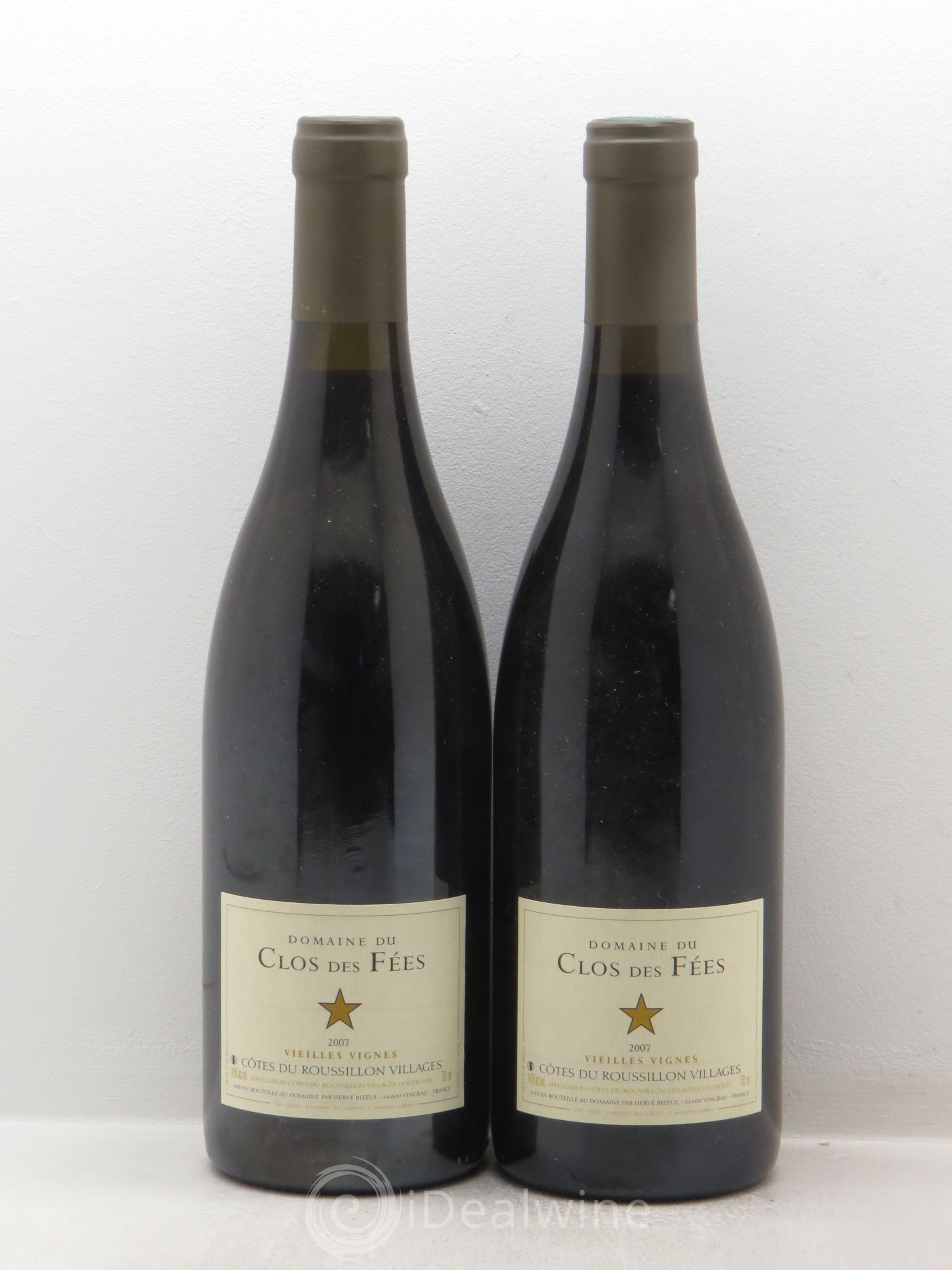 Côtes du Roussillon Villages Clos des Fées Vieilles vignes Hervé Bizeul 2007 - Lot de 2 bouteilles - 0