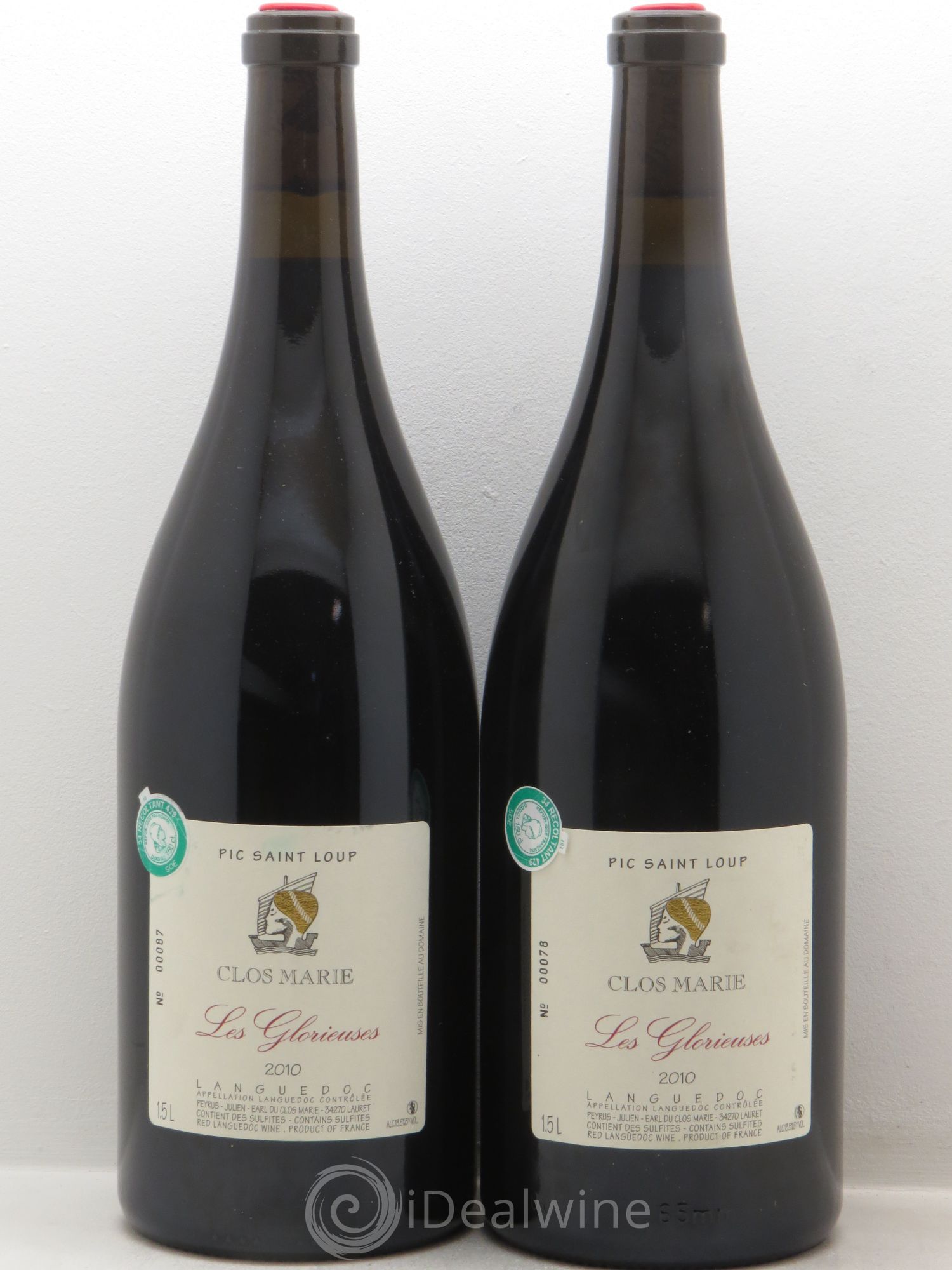 Pic Saint-Loup Clos Marie Les Glorieuses Christophe Peyrus et Françoise Julien 2010 - Lot de 2 magnums - 0