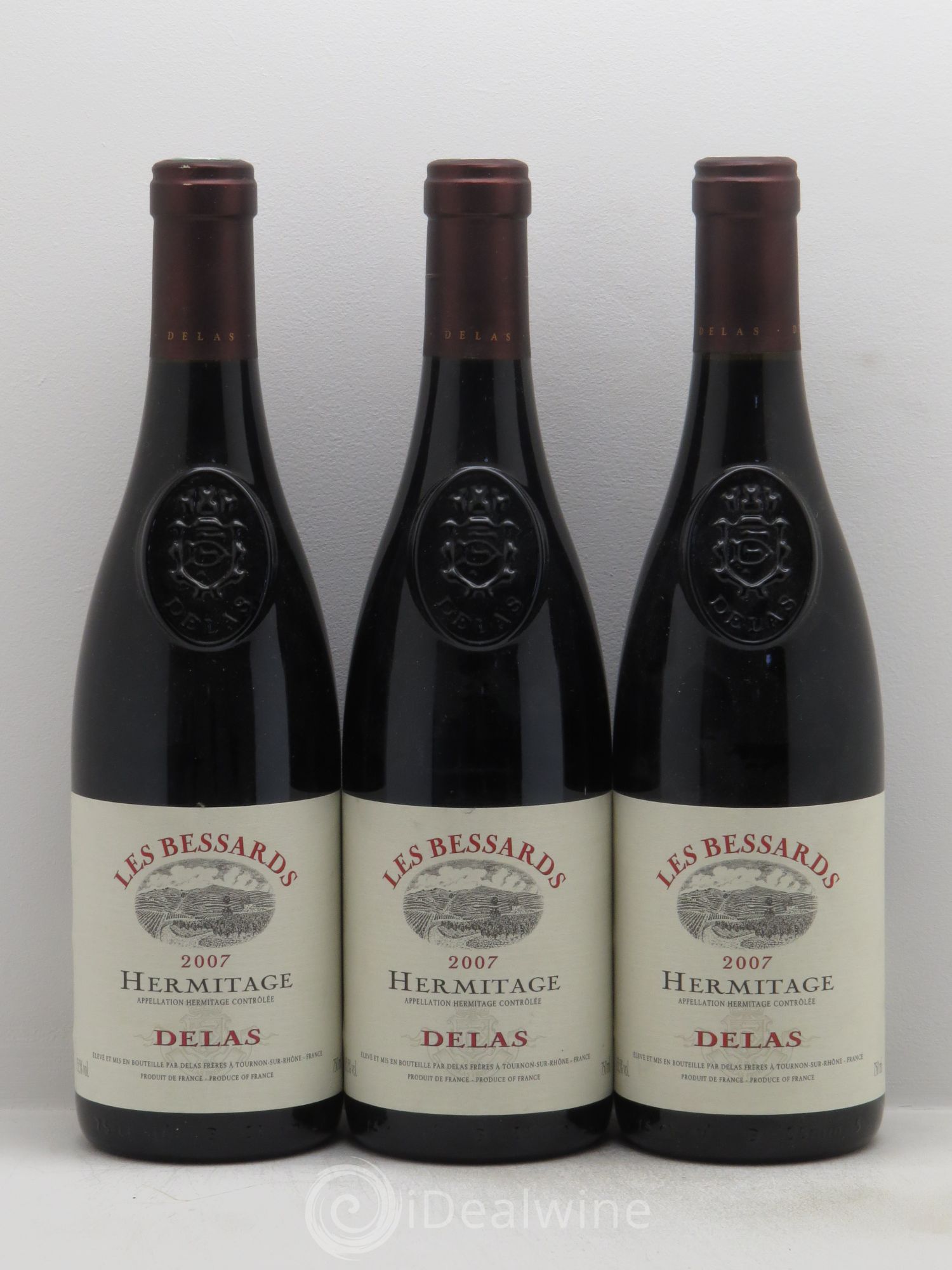 Hermitage Les Bessards Delas Frères 2007 - Lot de 3 bouteilles - 0