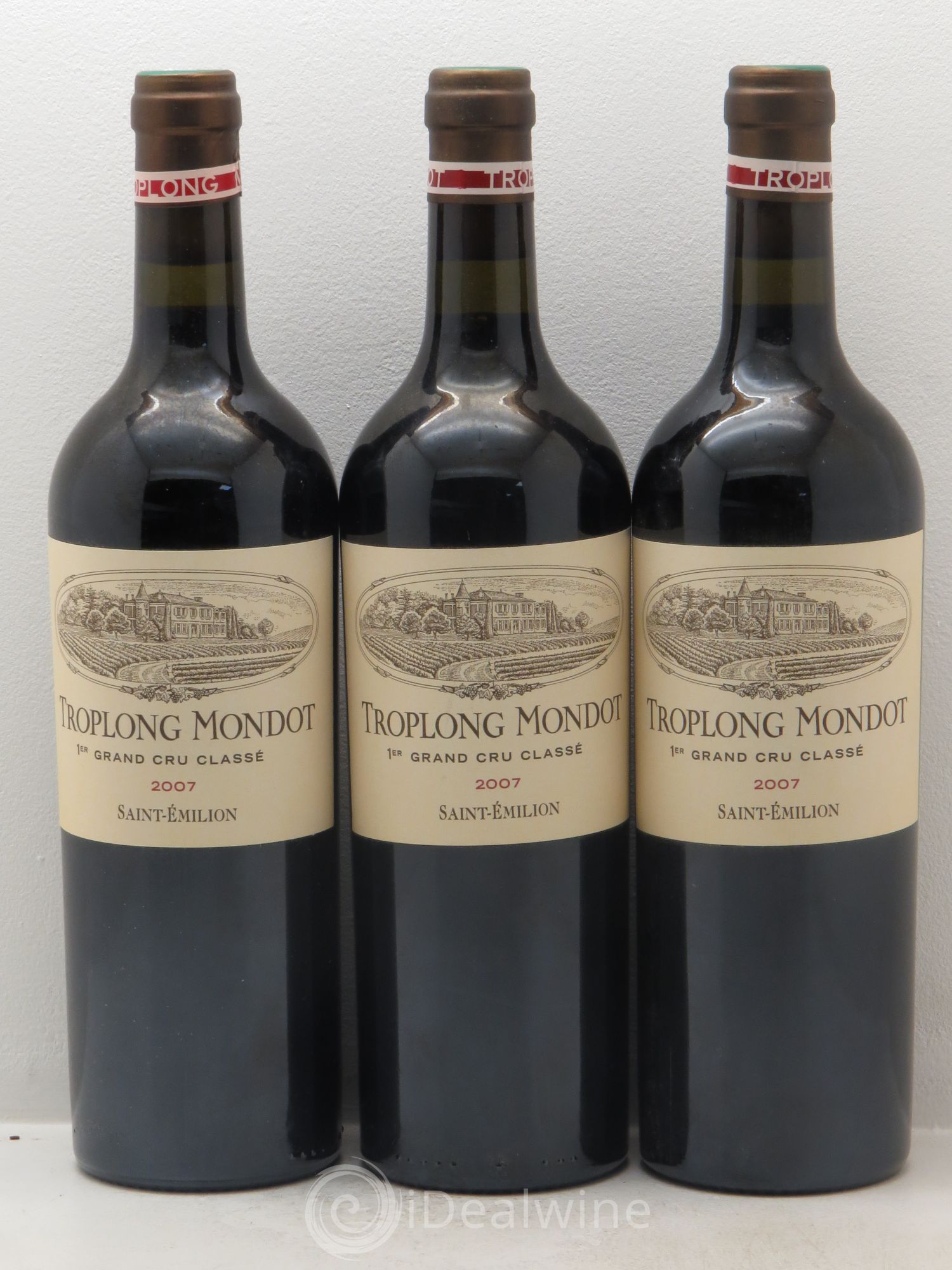 Château Troplong Mondot 1er Grand Cru Classé B 2007 - Lot de 3 bouteilles - 0