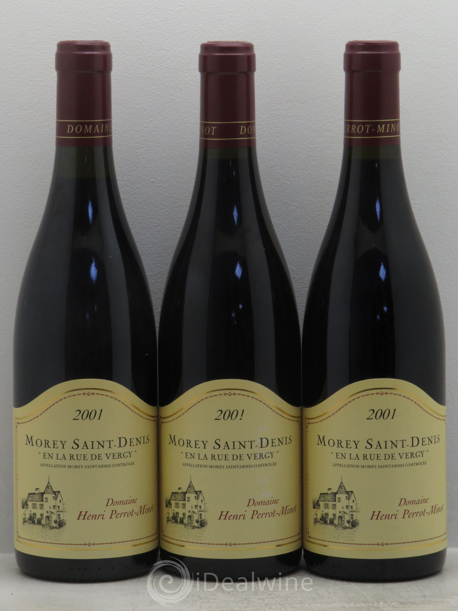 Morey-Saint-Denis En La Rue de Vergy - Perrot-Minot 2001 - Lot de 3 bouteilles - 0