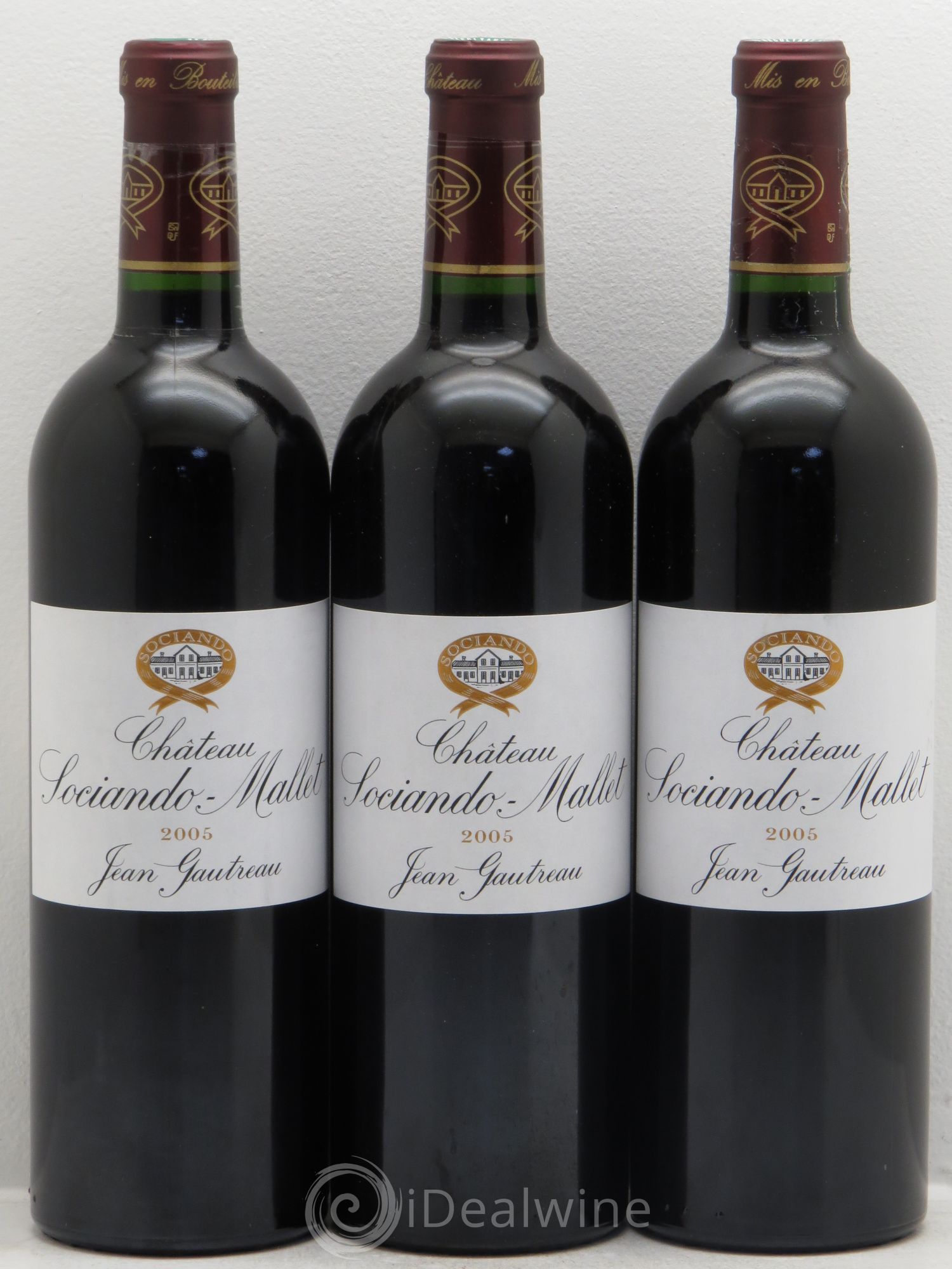 Château Sociando Mallet 2005 - Lot de 3 bouteilles - 0