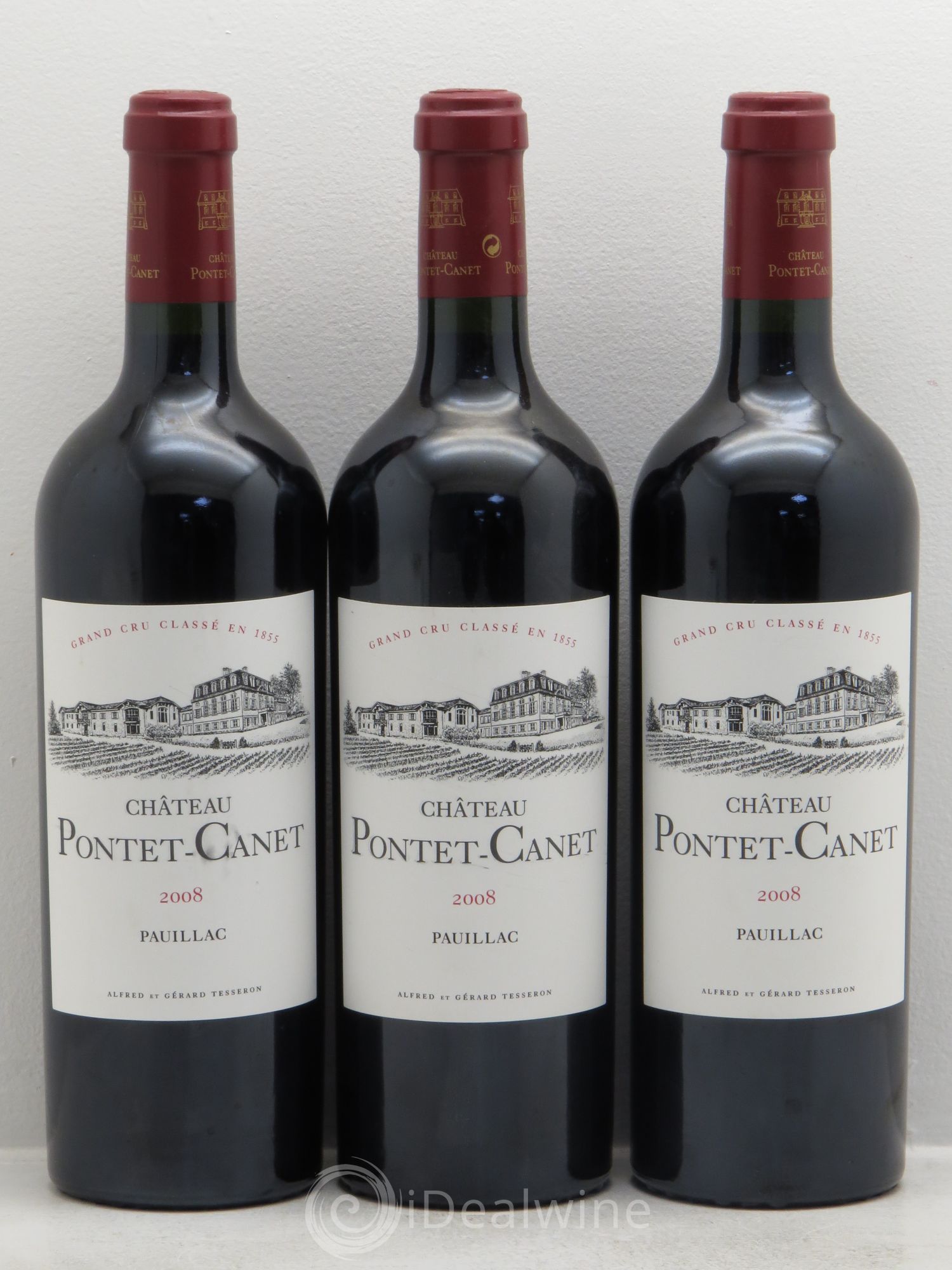 Château Pontet Canet 5ème Grand Cru Classé 2008 - Lot de 3 bouteilles - 0