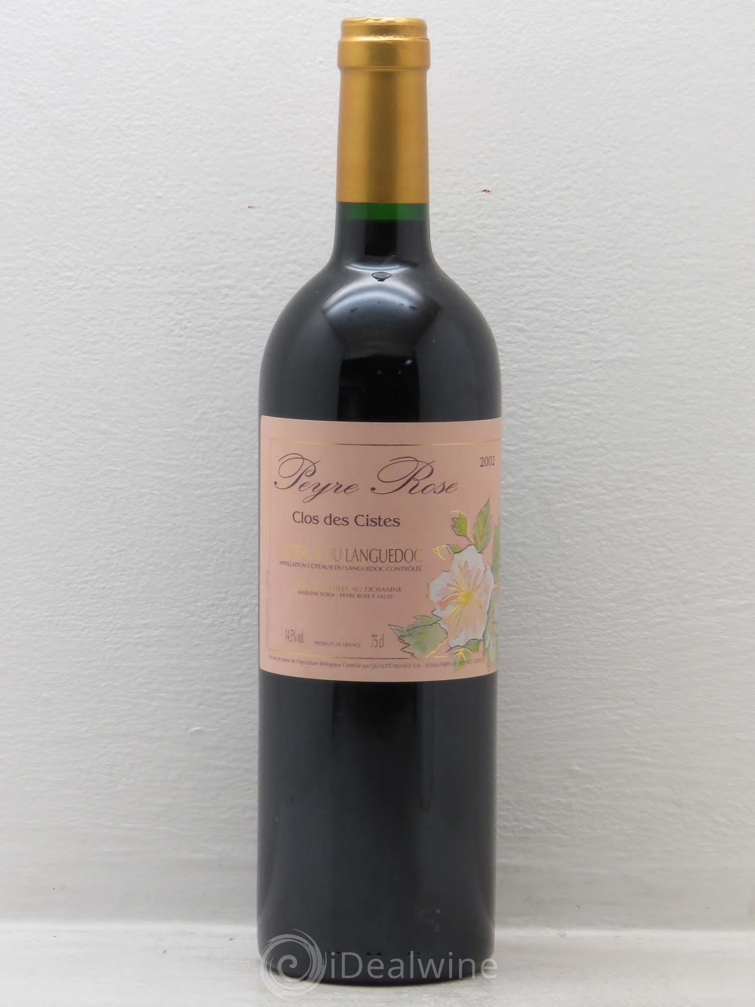 Vin de France (anciennement Coteaux du Languedoc) Domaine Peyre Rose Les Cistes Marlène Soria 2002 - Lot de 1 bouteille - 0
