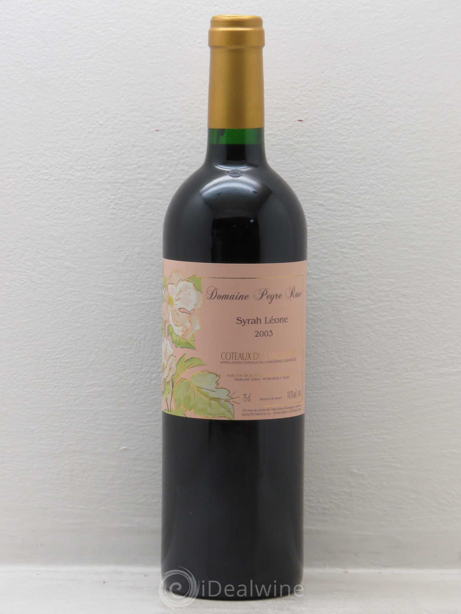 Coteaux du Languedoc Domaine Peyre Rose Belle Léone (anciennement Syrah Léone) Marlène Soria 2003 - Lot de 1 bouteille - 0