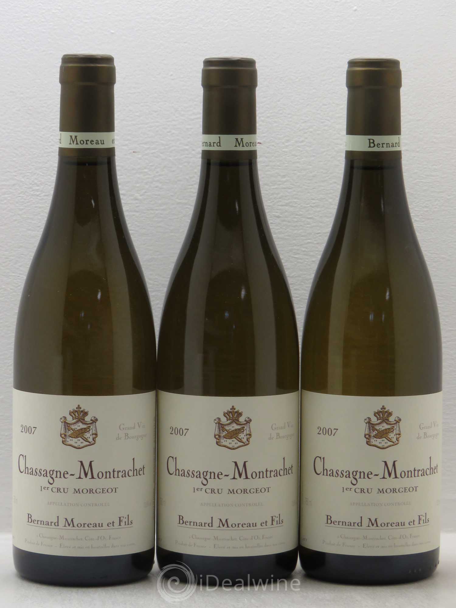 Chassagne-Montrachet 1er Cru Domaine Bernard Moreau 2007 - Posten von 3 Flaschen - 0