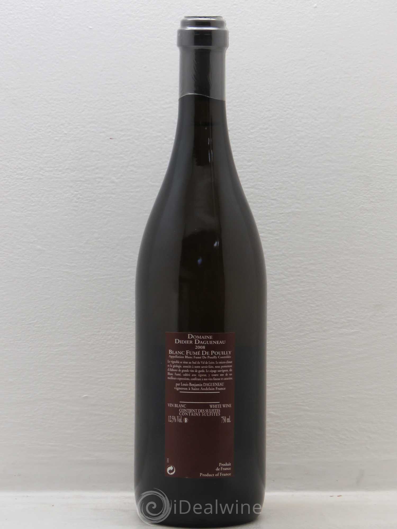 Vin de France (anciennement Pouilly-Fumé) Pur Sang Dagueneau (Domaine Didier - Louis-Benjamin) 2008 - Lot de 1 bouteille - 1