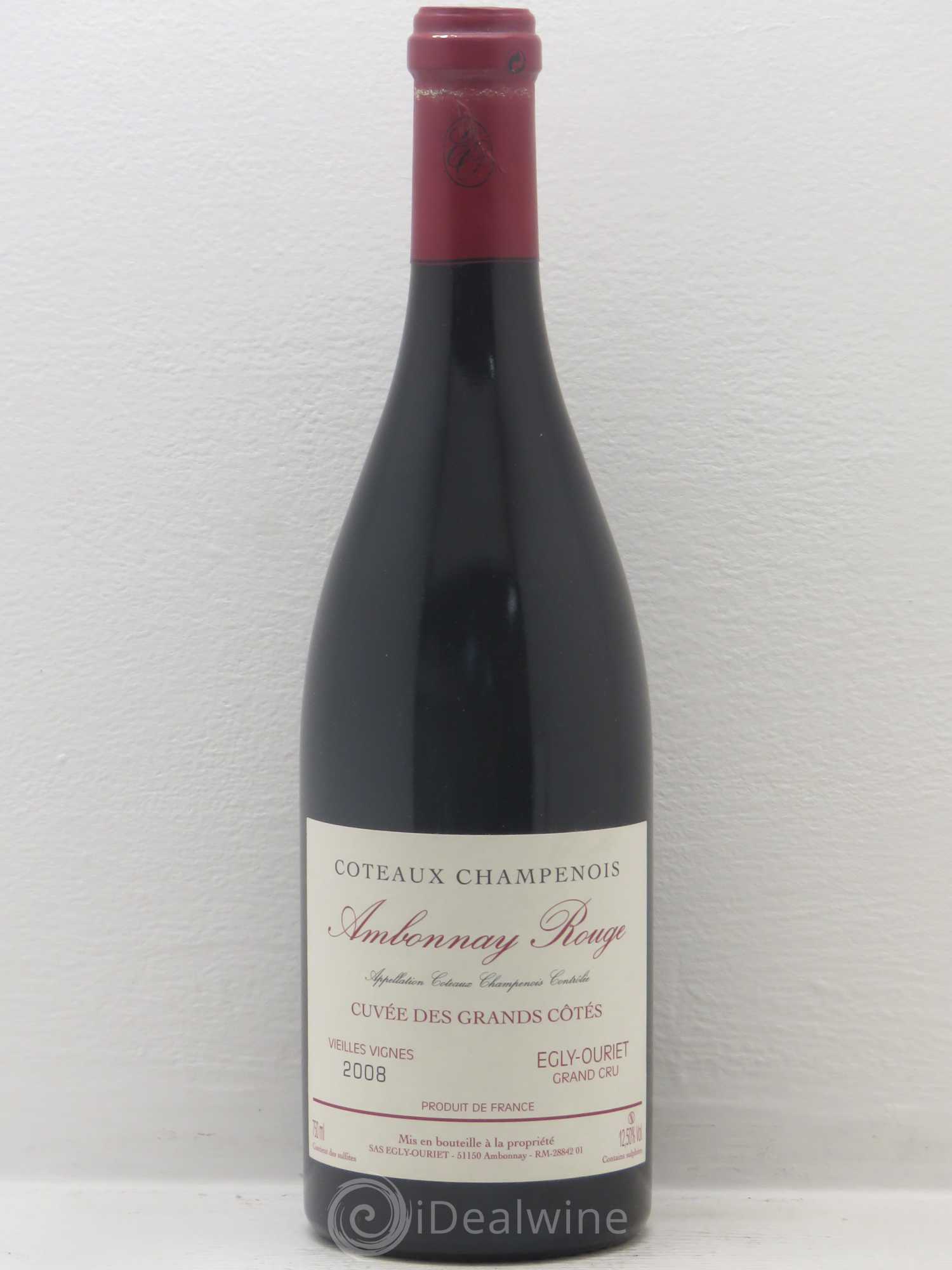 Divers Egly Ouriet Ambonnay Rouge cuvée des grands cotés grand cru Vieilles vignes 2008 - Posten von 1 Flasche - 0