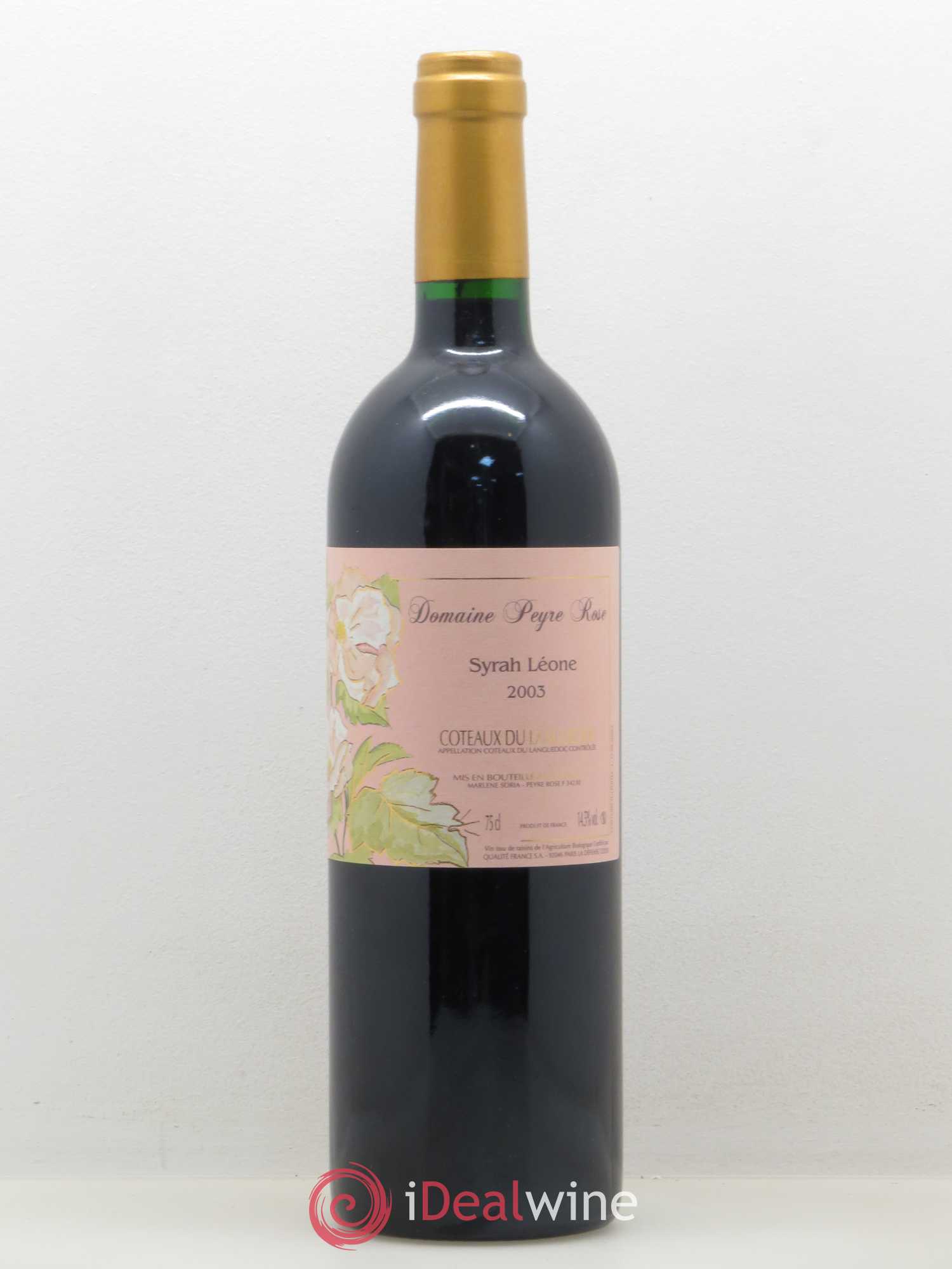Coteaux du Languedoc Domaine Peyre Rose Belle Léone (anciennement Syrah Léone) Marlène Soria 2003 - Lot de 1 bouteille - 0