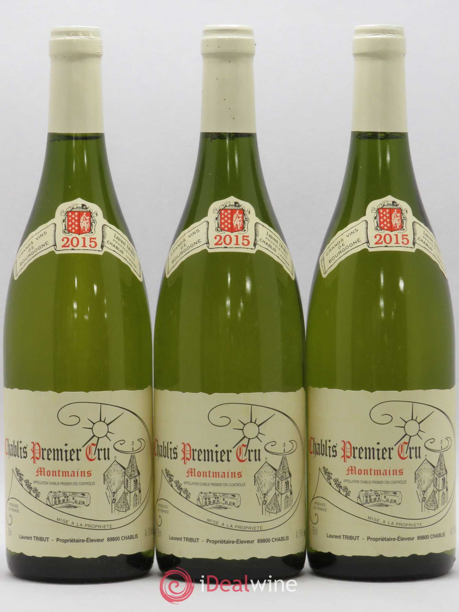 Chablis 1er Cru Montmains Laurent Tribut 2015 - Posten von 3 Flaschen - 0