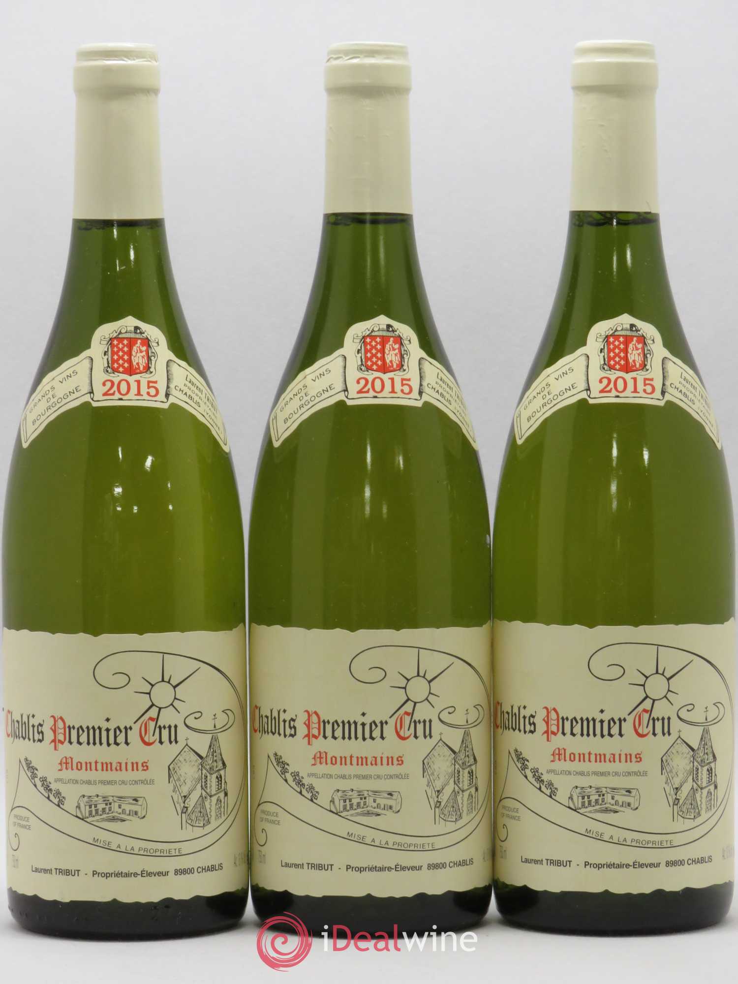 Chablis 1er Cru Montmains Laurent Tribut 2015 - Posten von 3 Flaschen - 0