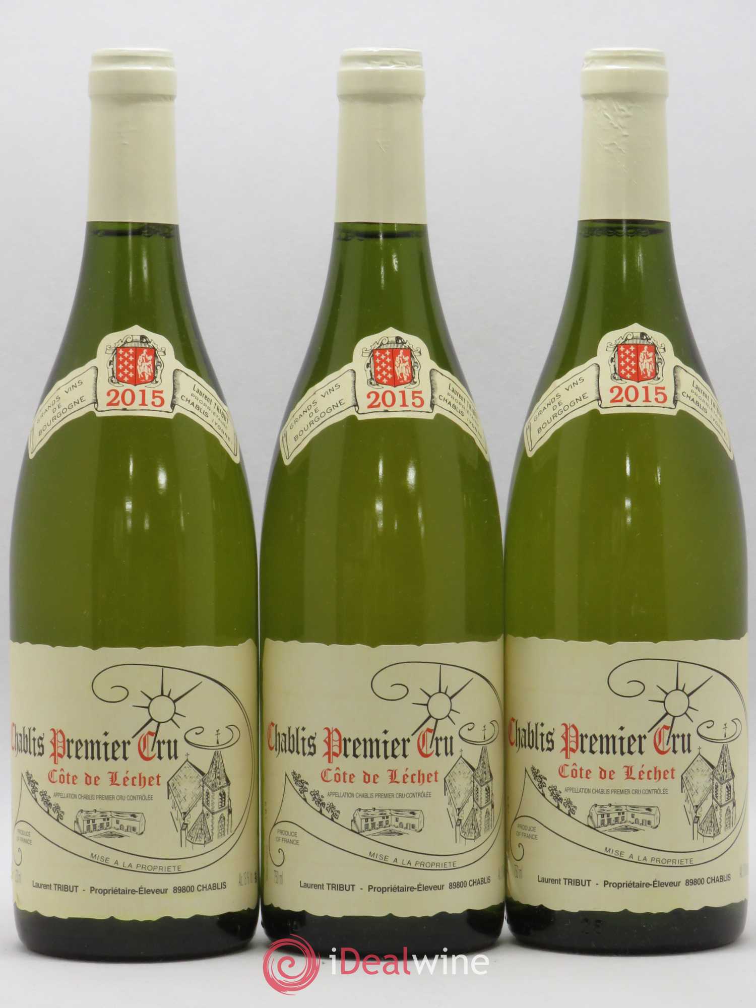 Chablis 1er Cru Cote de Lechet Laurent Tribut 2015 - Posten von 3 Flaschen - 0