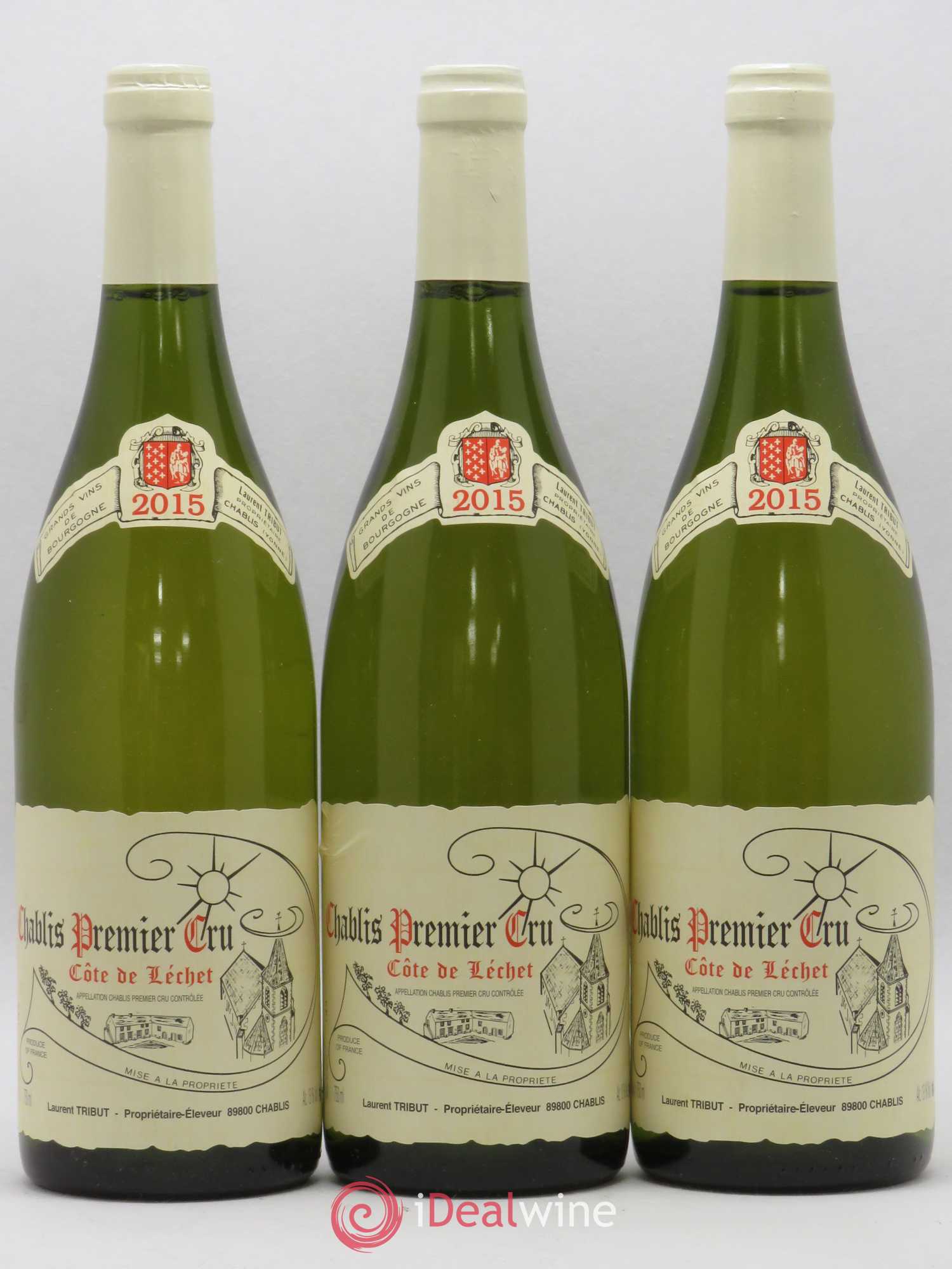 Chablis 1er Cru Cote de Lechet Laurent Tribut 2015 - Posten von 3 Flaschen - 0