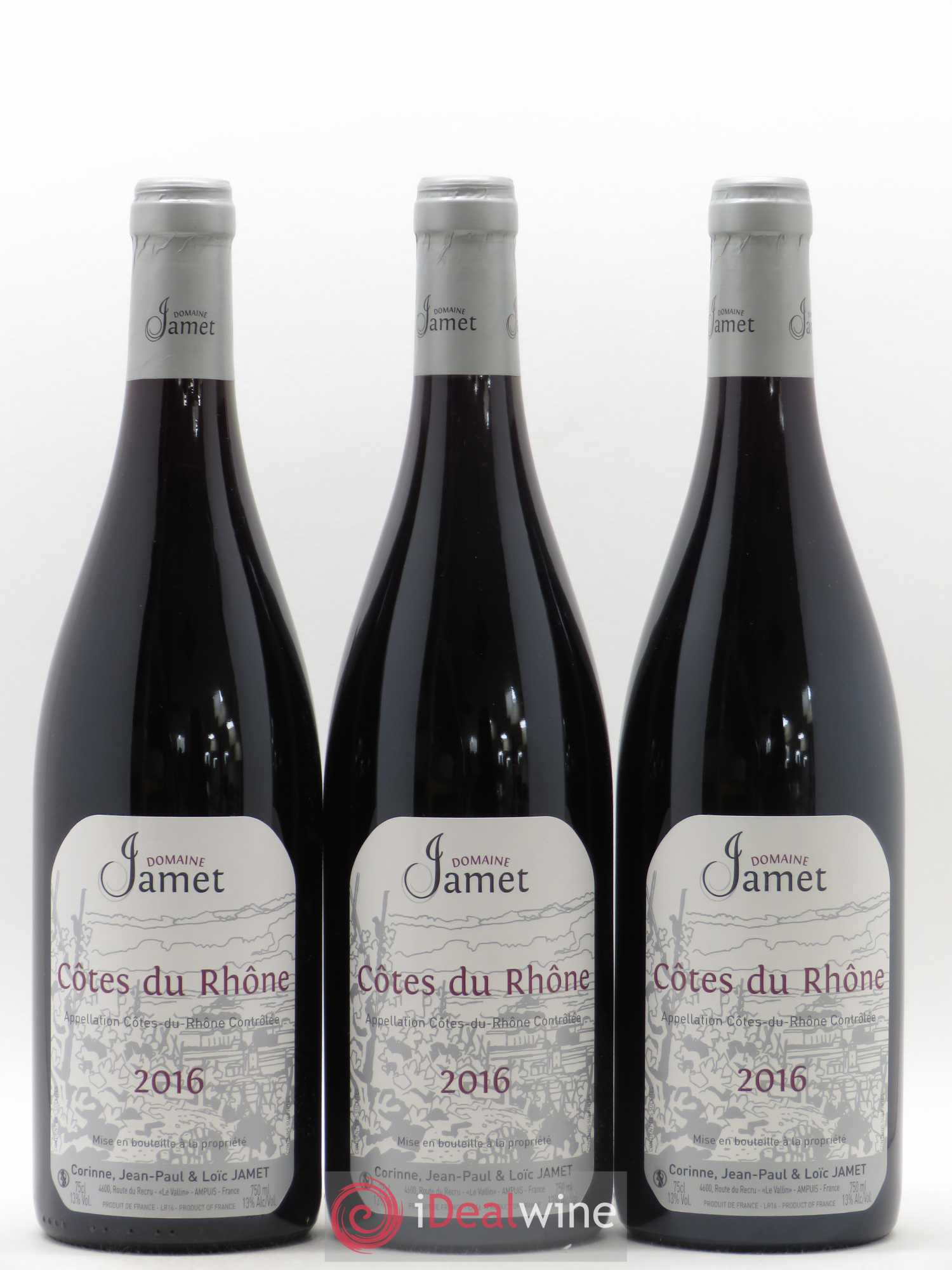 Côtes-du-Rhône Jamet (Domaine) 2016 - Lot de 3 bouteilles - 0