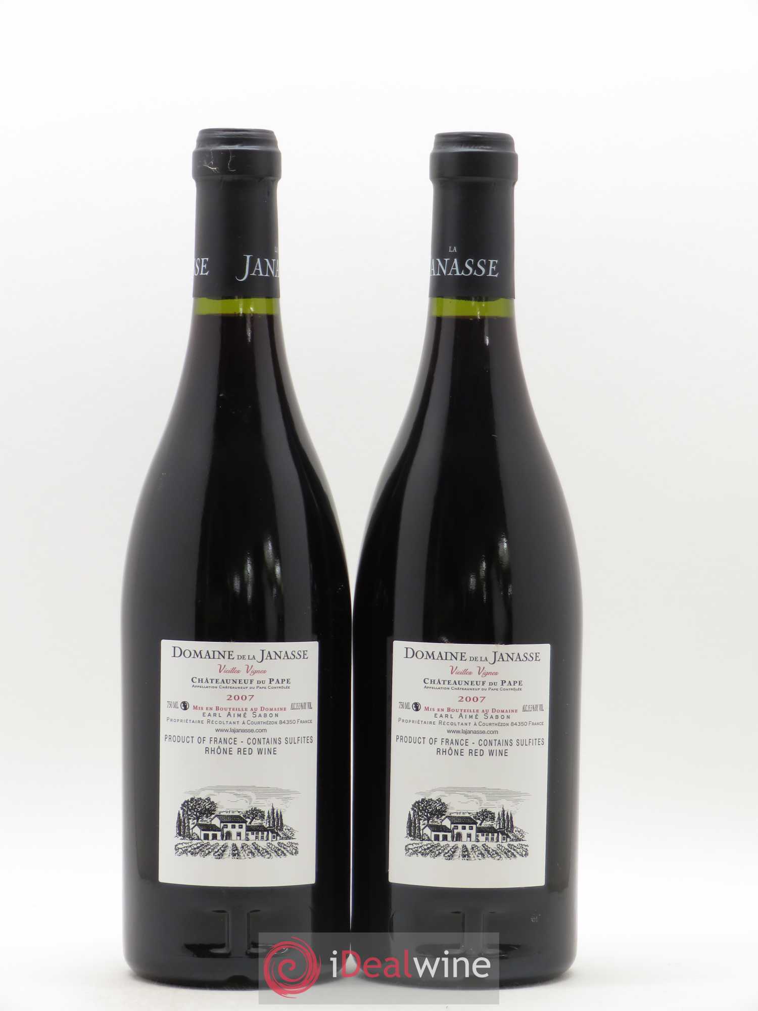 Châteauneuf-du-Pape Cuvée Vieilles Vignes La Janasse (Domaine de) 2007 - Lot de 2 bouteilles - 1