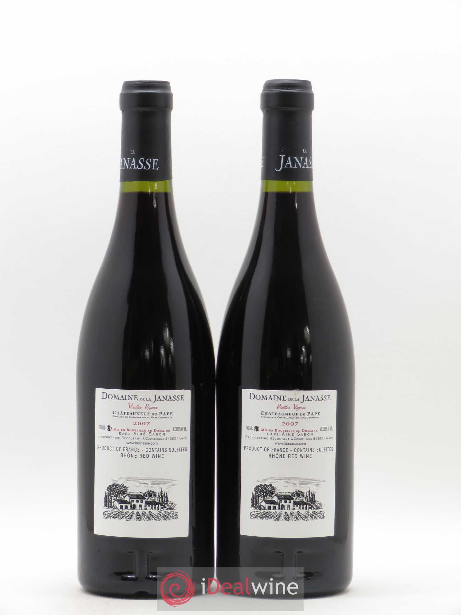 Châteauneuf-du-Pape Cuvée Vieilles Vignes La Janasse (Domaine de) 2007 - Lot de 2 bouteilles - 1