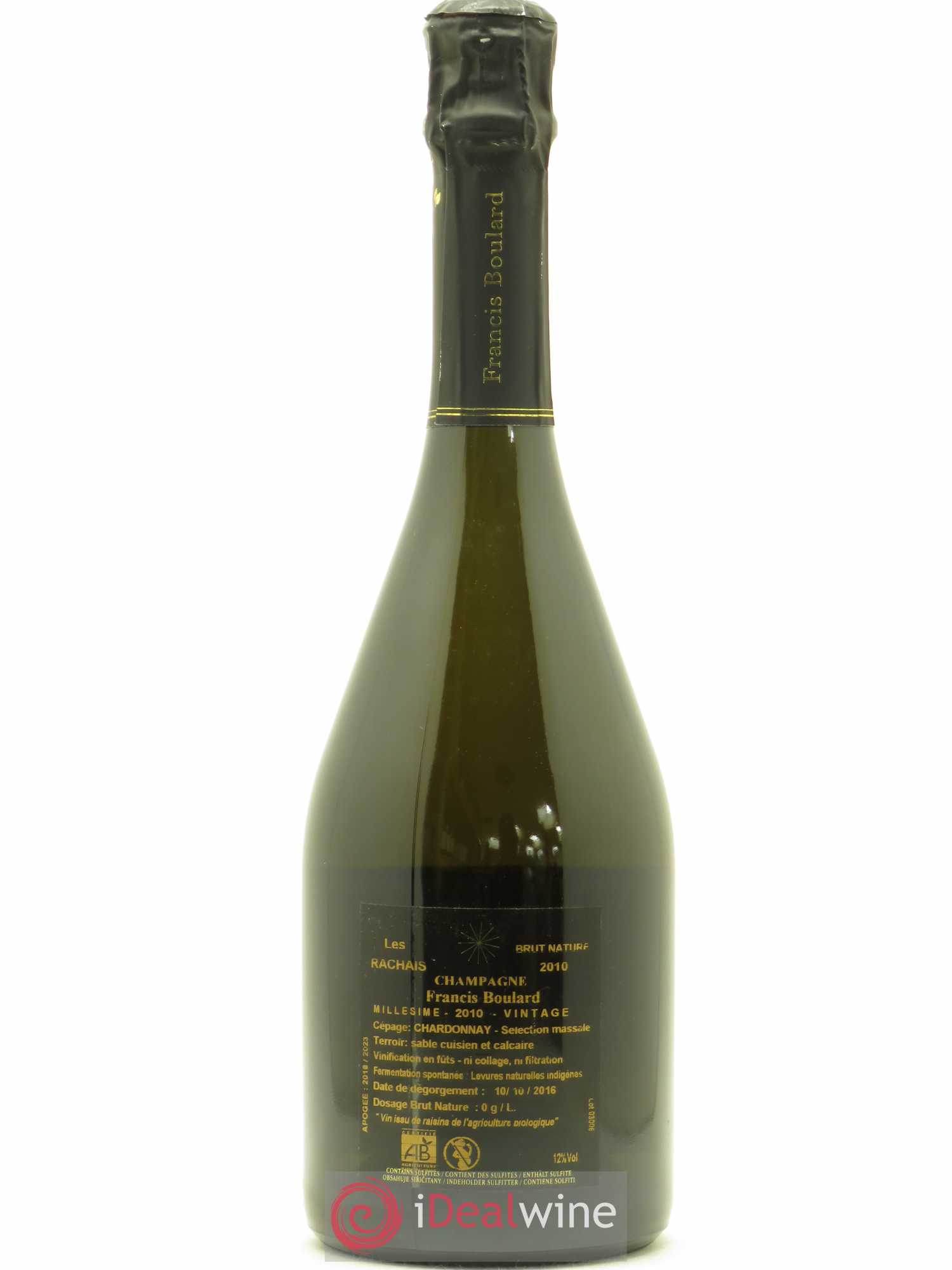 Les Rachais Francis Boulard 2010 - Lot de 1 bouteille - 1