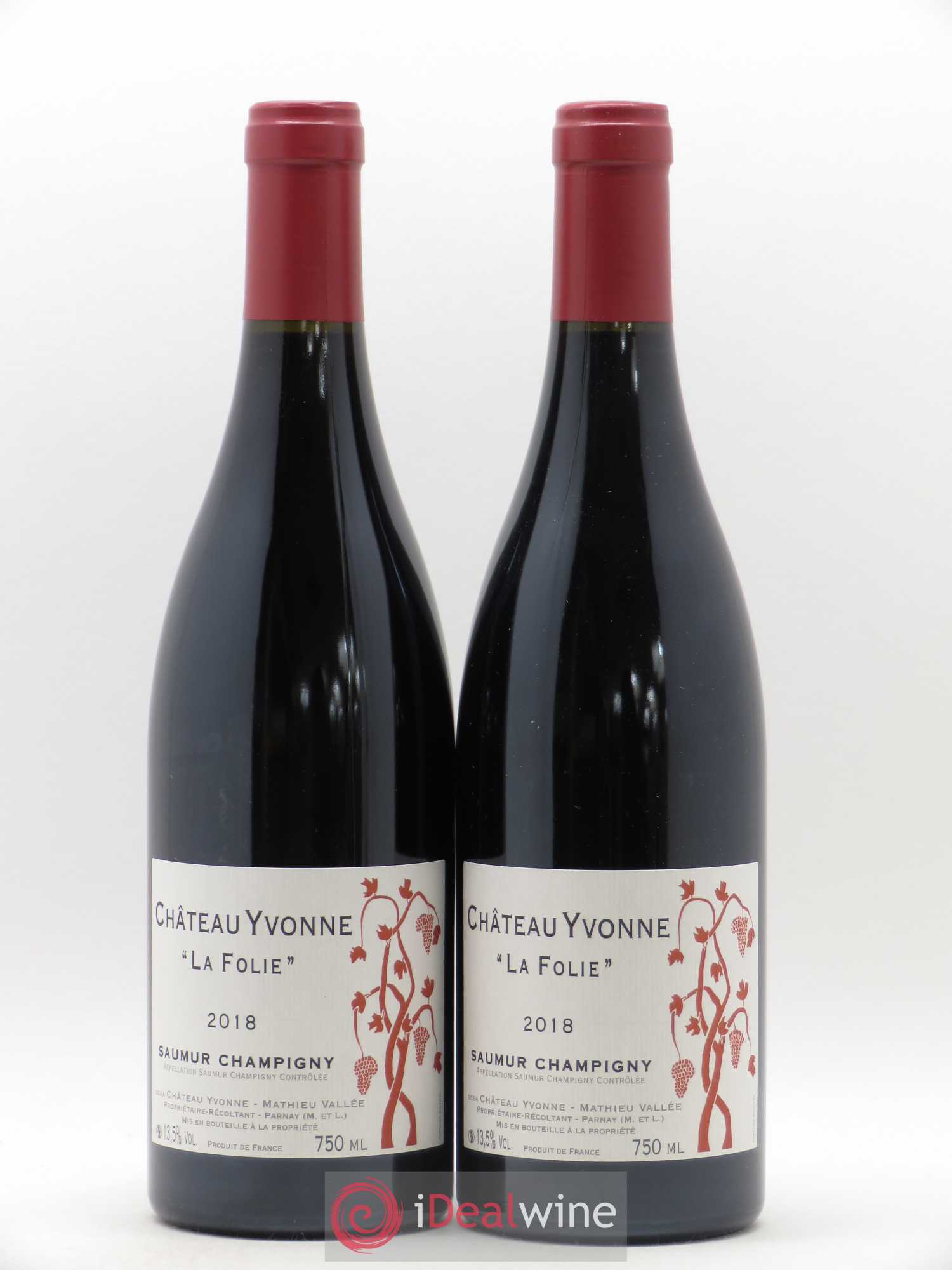 Saumur-Champigny La Folie Château Yvonne (sans prix de réserve) 2018 - Lot de 2 bouteilles - 0