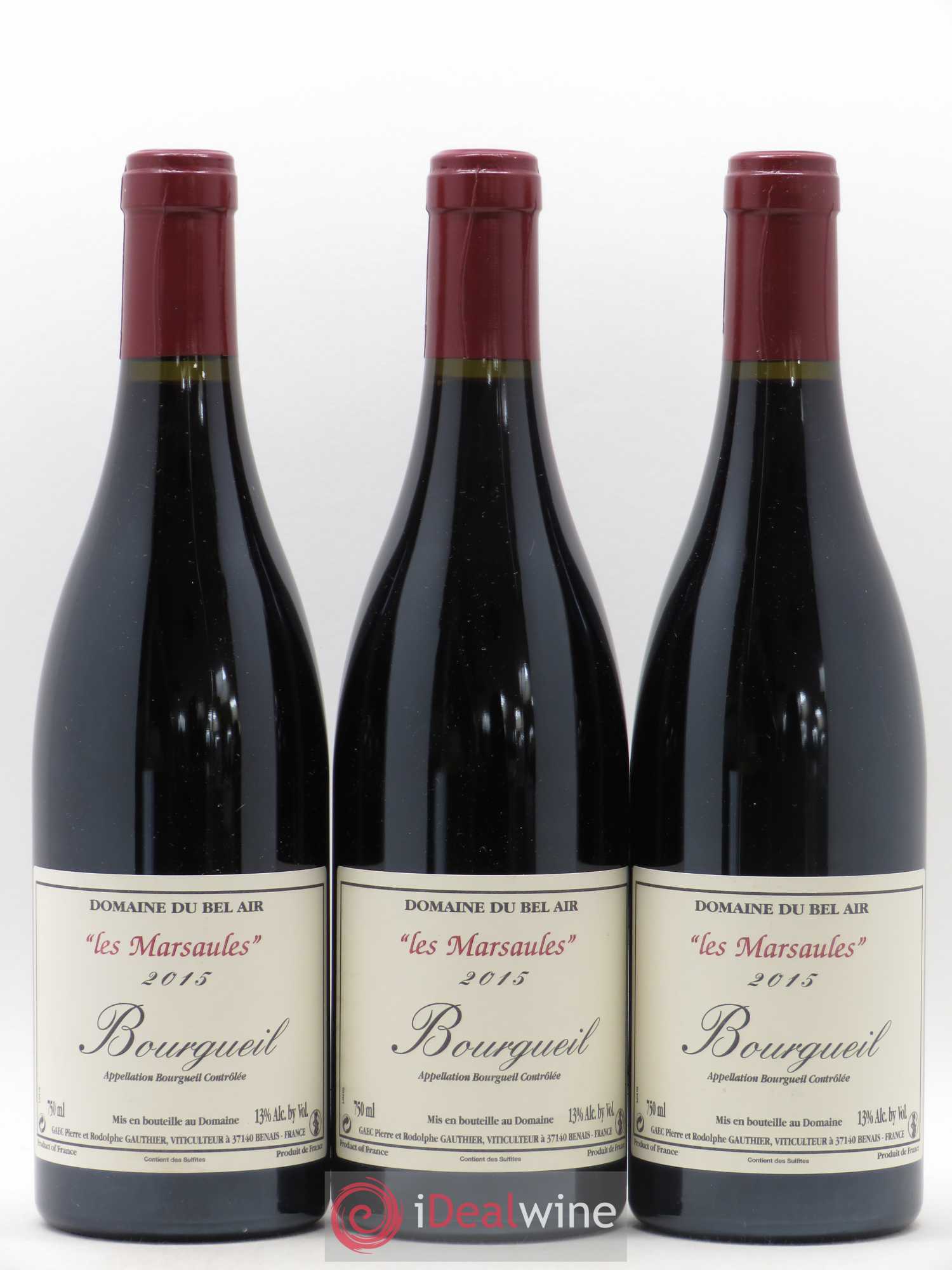 Bourgueil Marsaules Domaine du Bel Air 2015 - Lot de 3 bouteilles - 0