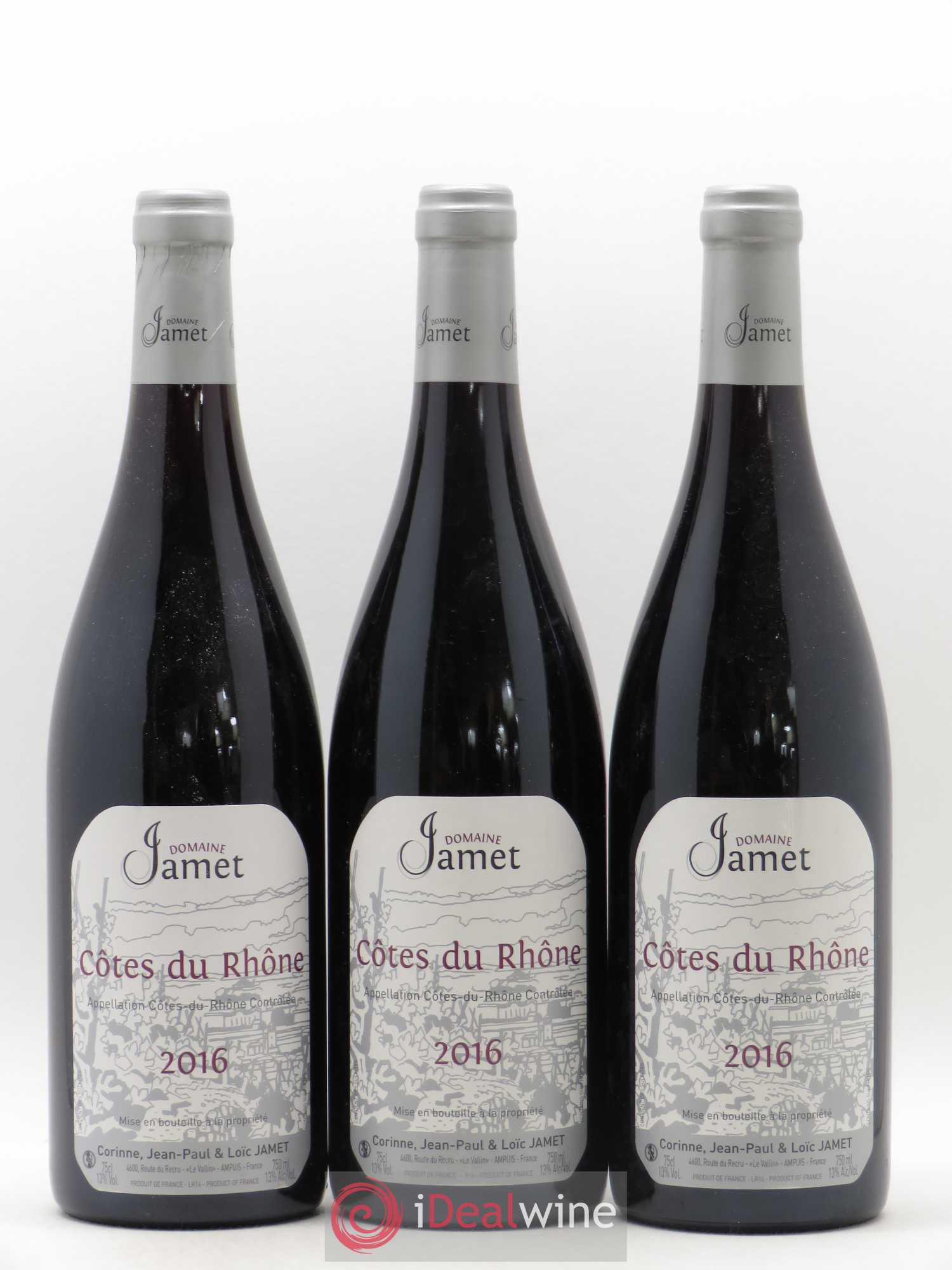 Côtes-du-Rhône Jamet (Domaine) 2016 - Lot de 3 bouteilles - 0