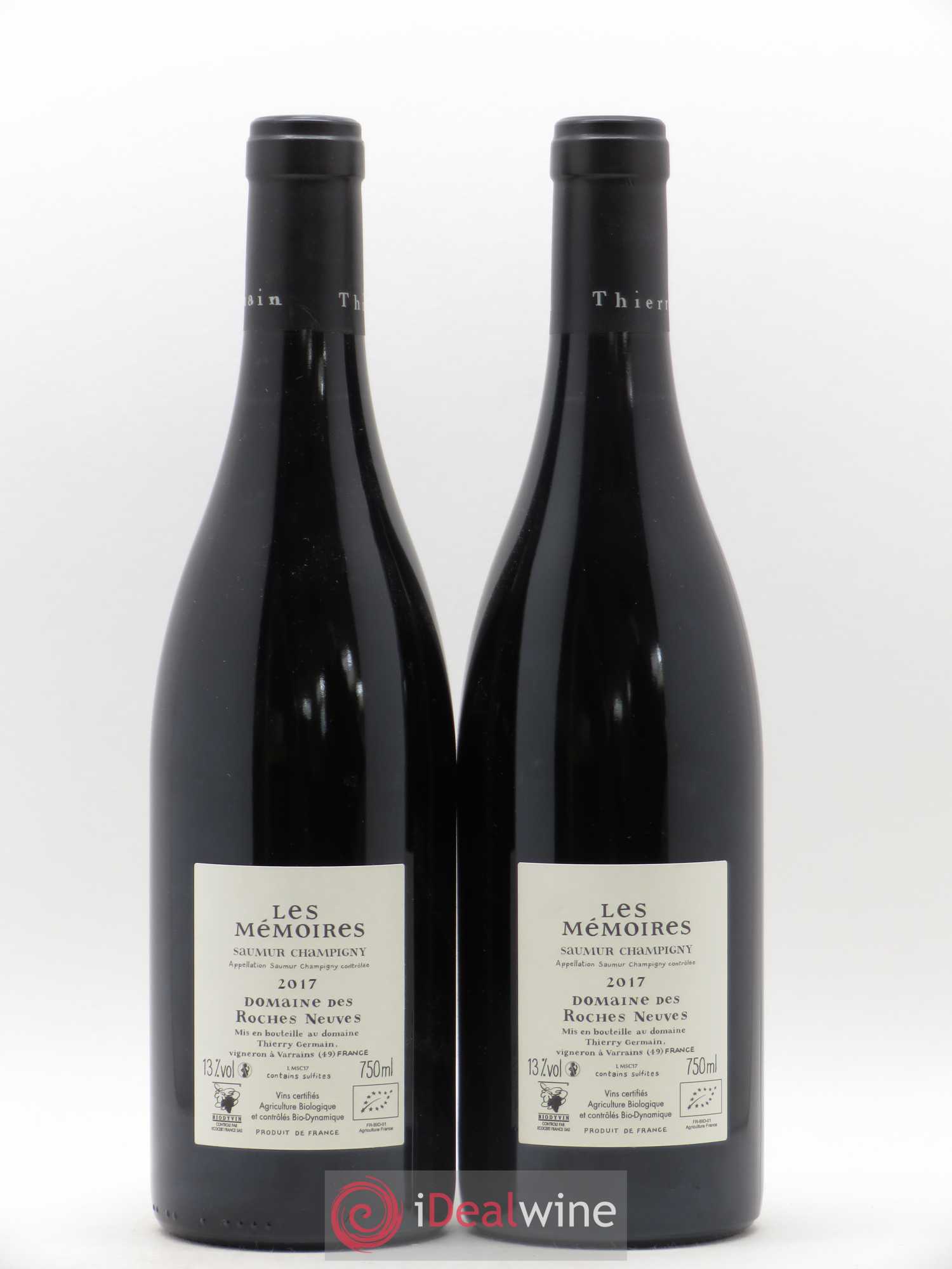 Saumur-Champigny Les Mémoires Domaine des Roches Neuves - Thierry Germain 2017 - Lot de 2 bouteilles - 1
