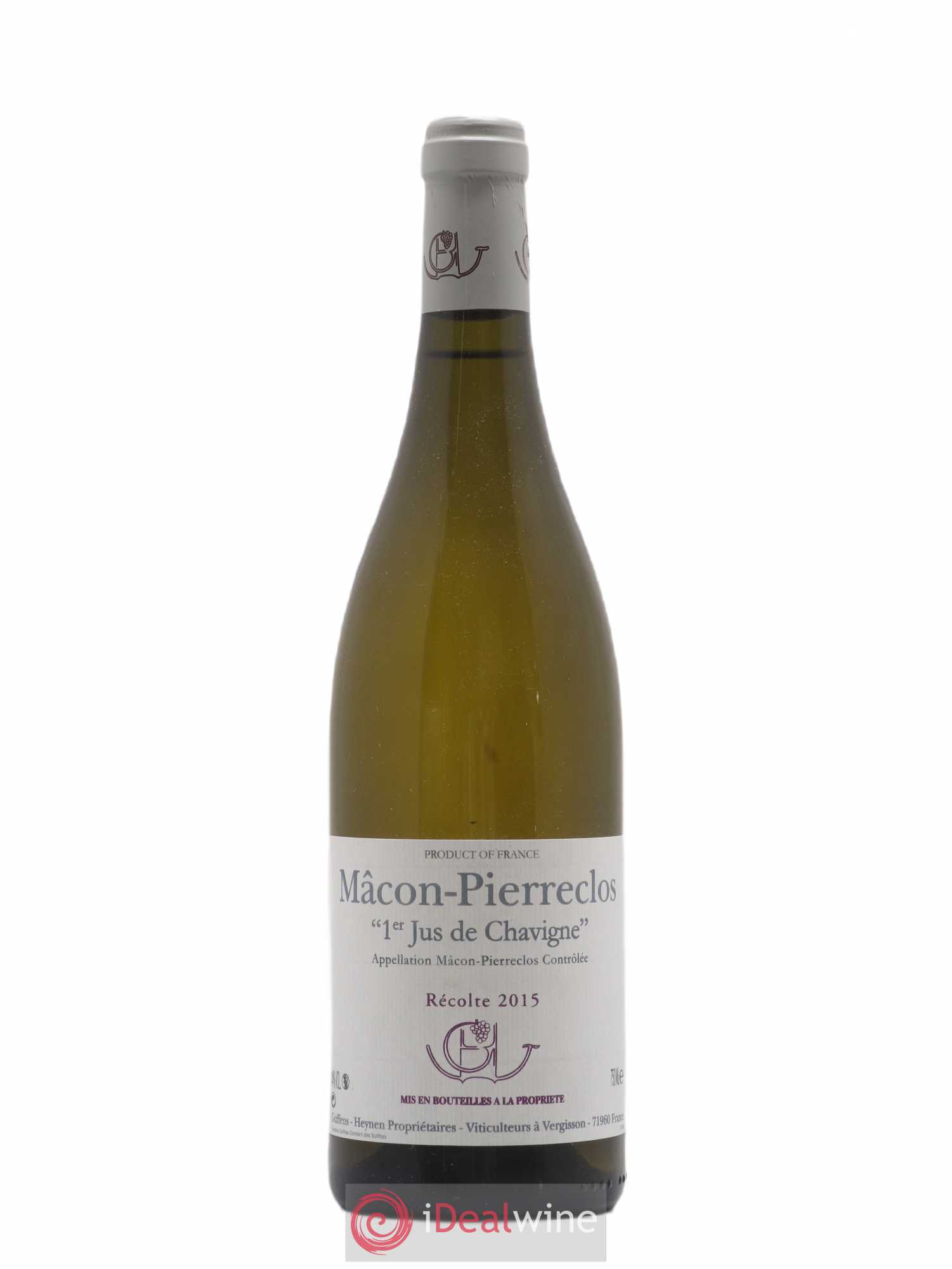 Mâcon Pierreclos 1er Jus de Chavigne Guffens-Heynen 2015 - Lot de 1 bouteille - 0