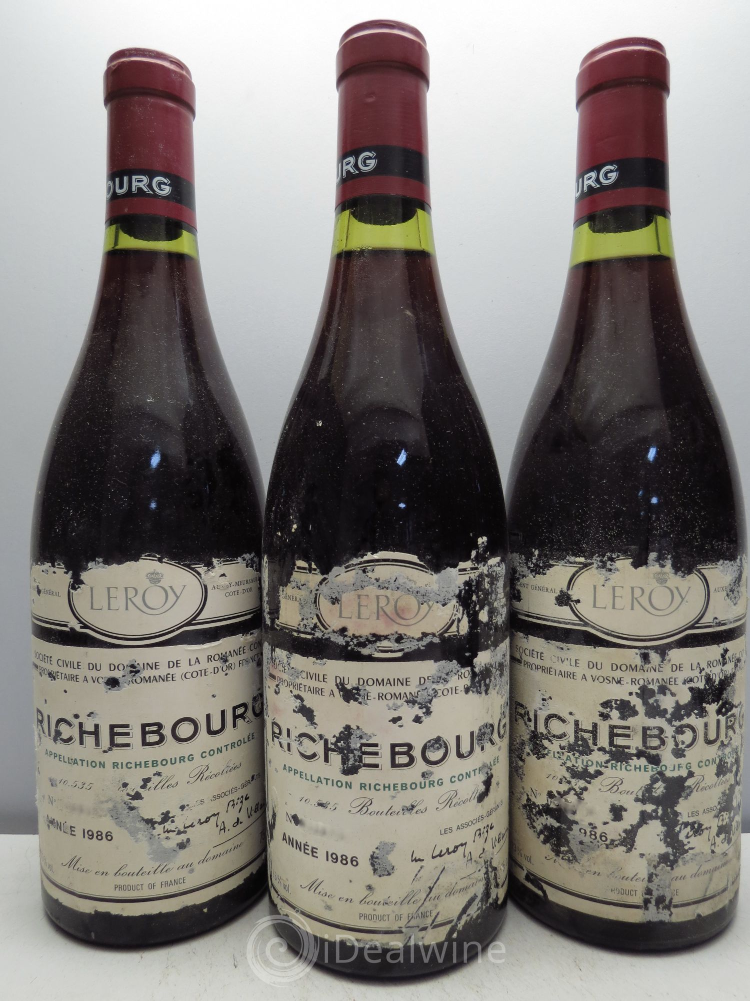 Richebourg Grand Cru Domaine de la Romanée-Conti 1986 - Lot de 3 bouteilles - 0
