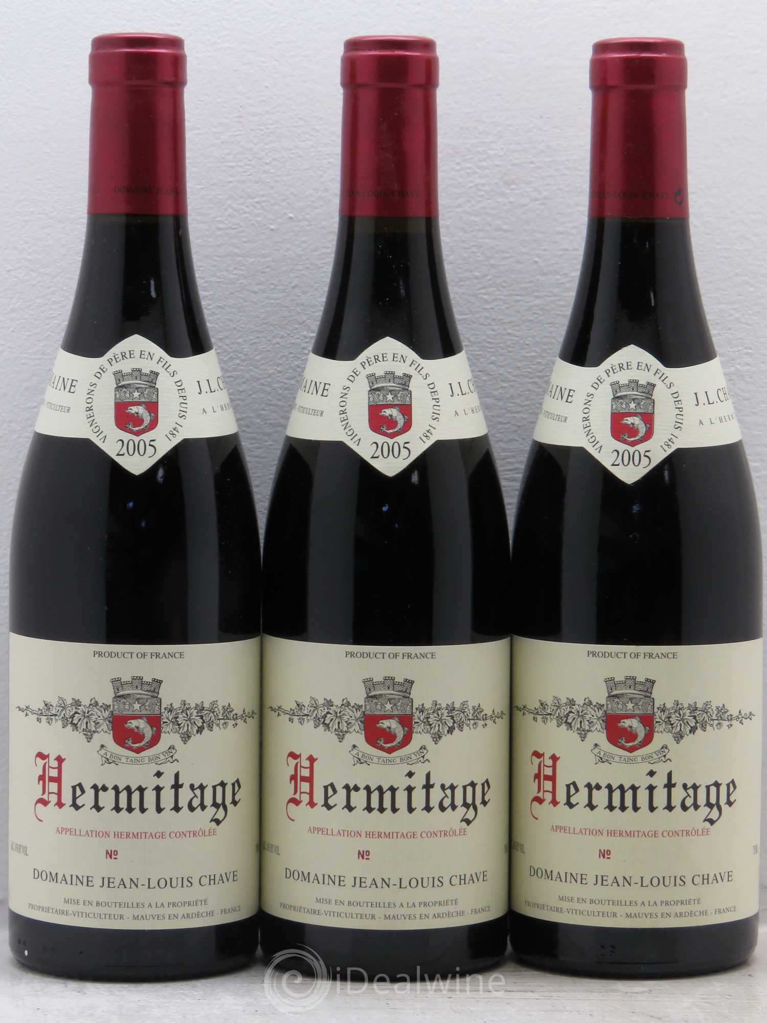 Hermitage Jean-Louis Chave 2005 - Lot de 3 bouteilles - 0