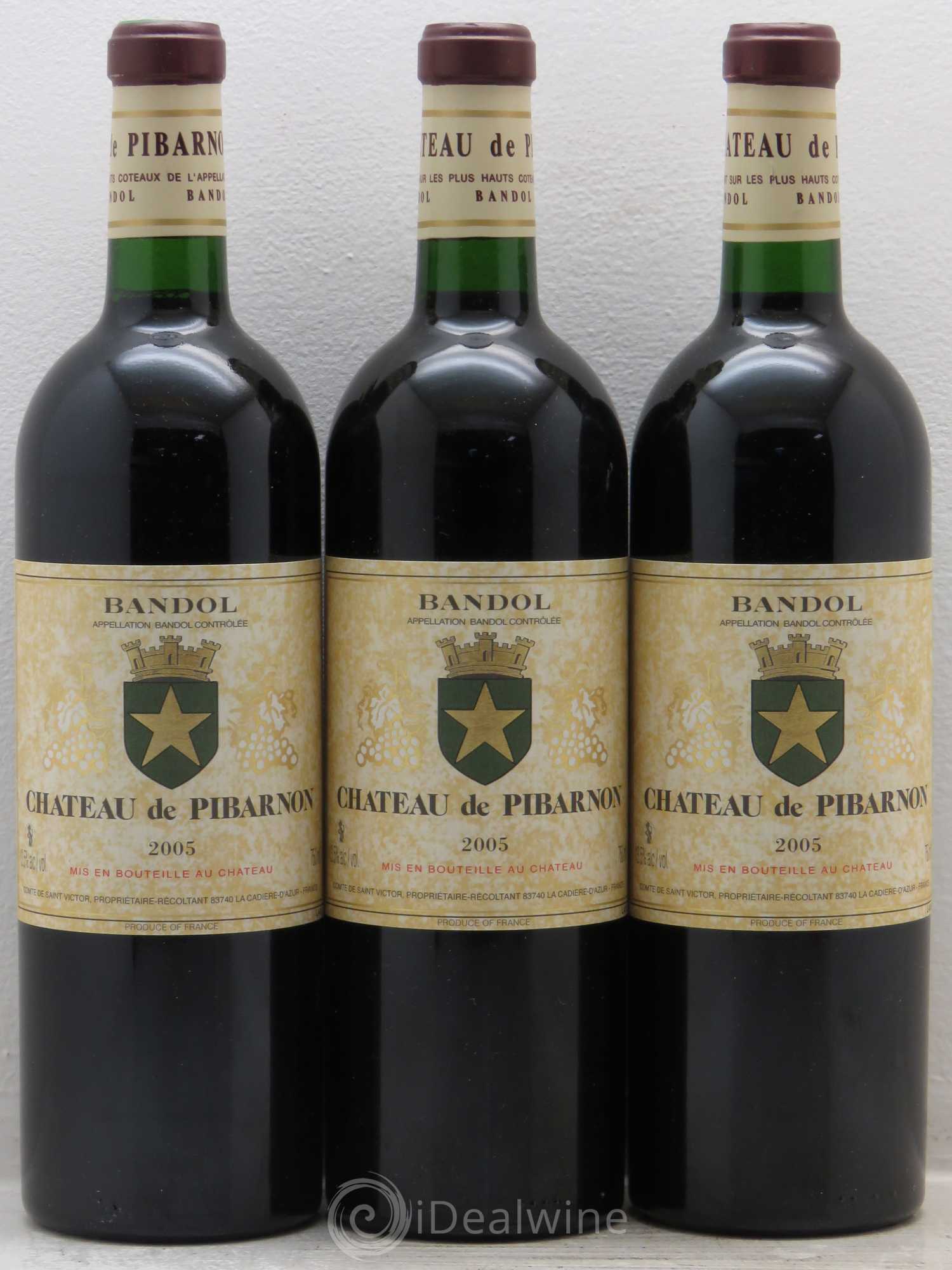 Bandol Château de Pibarnon Comte de Saint-Victor 2005 - Lot de 3 bouteilles - 0