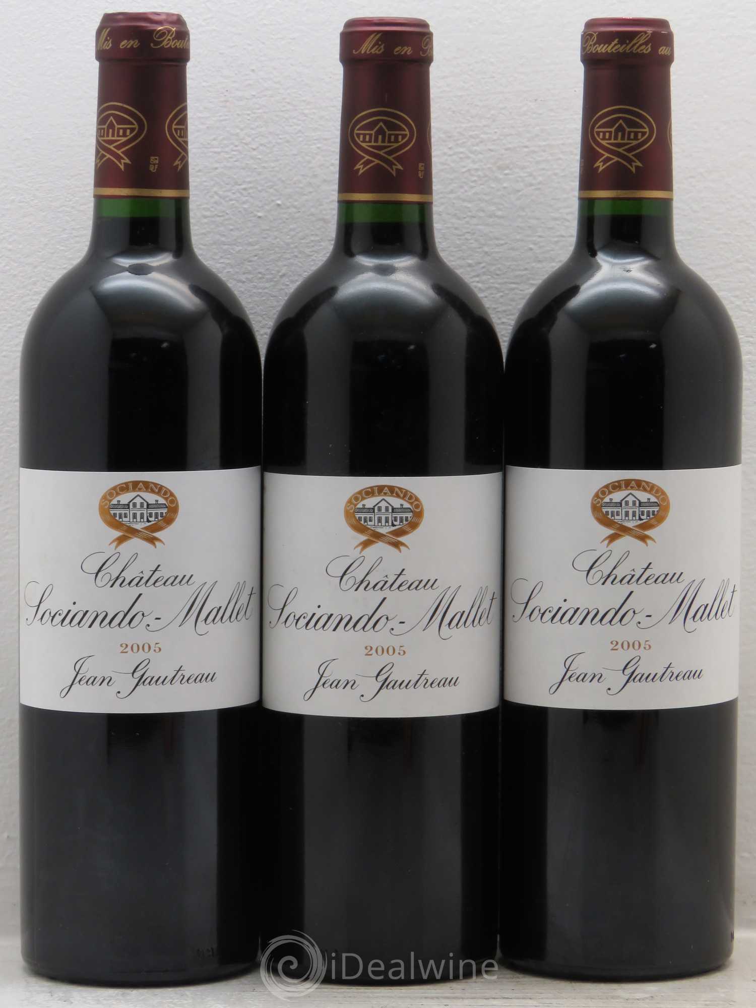 Château Sociando Mallet 2005 - Lot de 3 bouteilles - 0