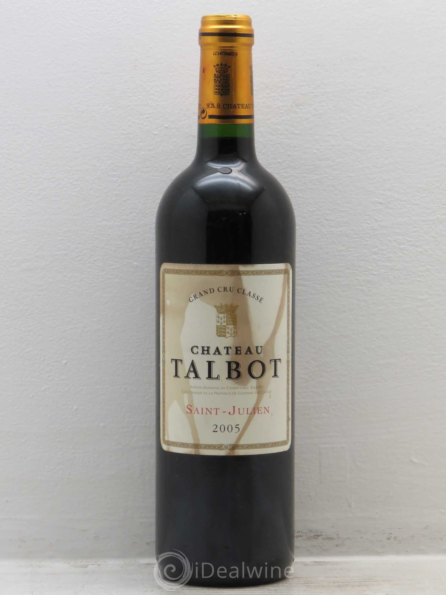 Château Talbot 4ème Grand Cru Classé 2005 - Lot de 1 bouteille - 0