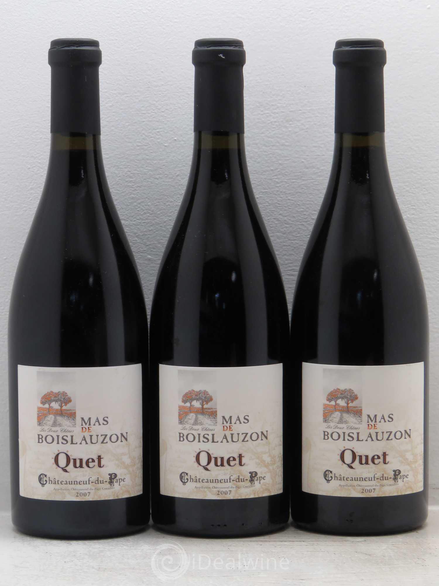Châteauneuf-du-Pape Mas de Boislauzon Cuvée du Quet Christine et Daniel Chaussy 2007 - Lot de 3 bouteilles - 0
