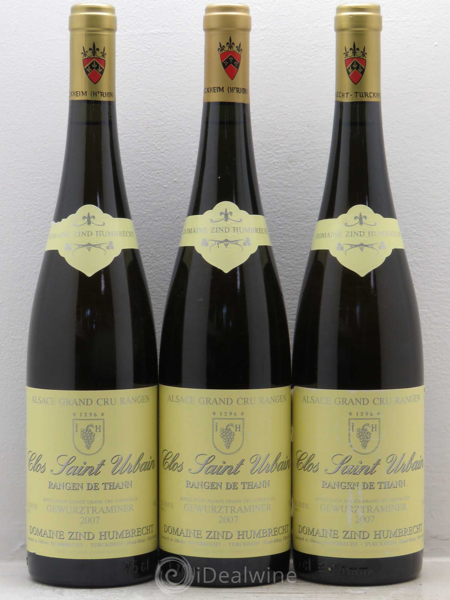 Alsace Gewurztraminer Grand Cru Rangen de Thann Clos Saint Urbain Zind-Humbrecht (Domaine) 2007 - Lot de 3 bouteilles - 0
