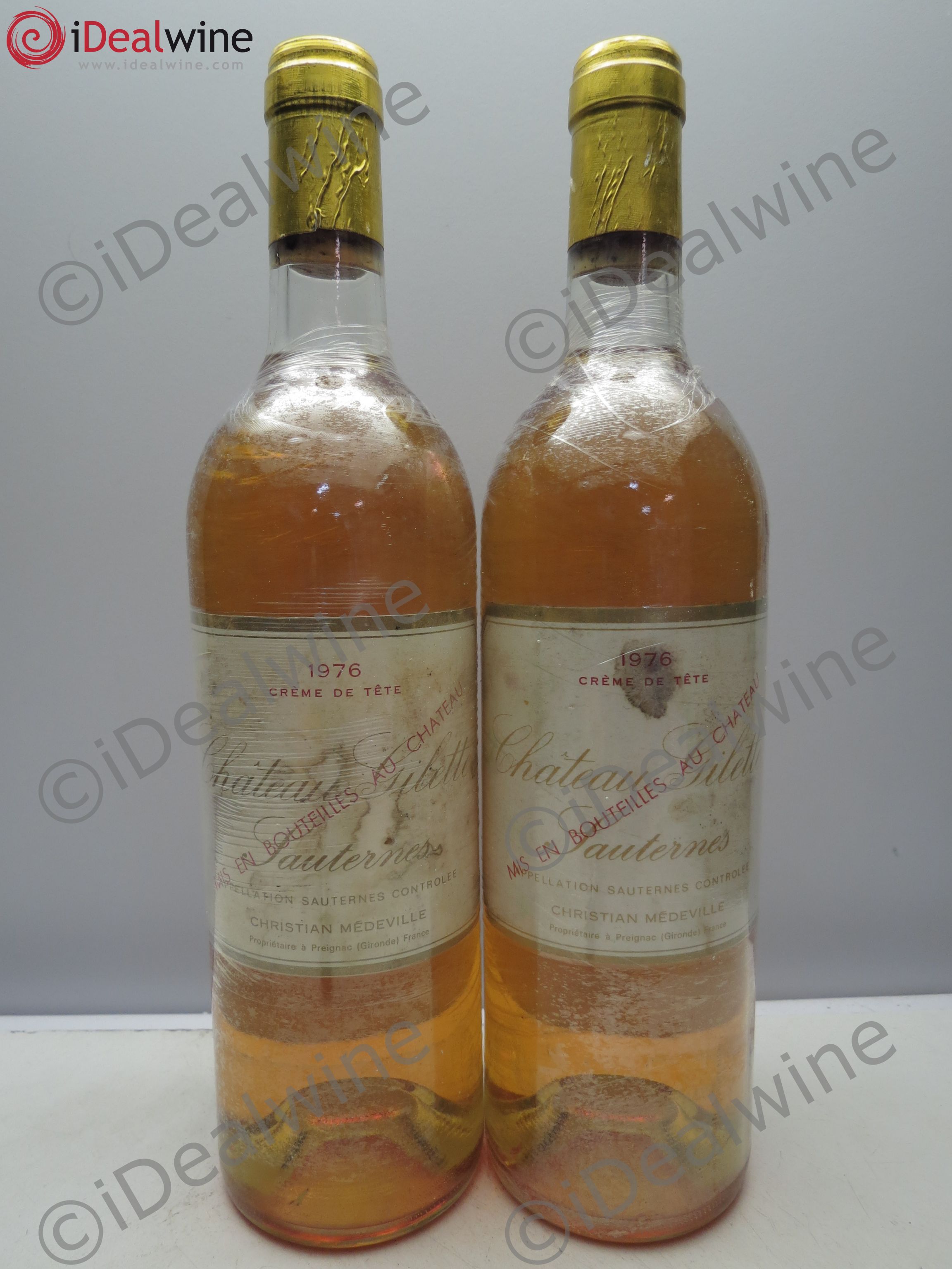 Château Gilette - Crème de Tête 1976 - Lotto di 2 bottiglie - 0