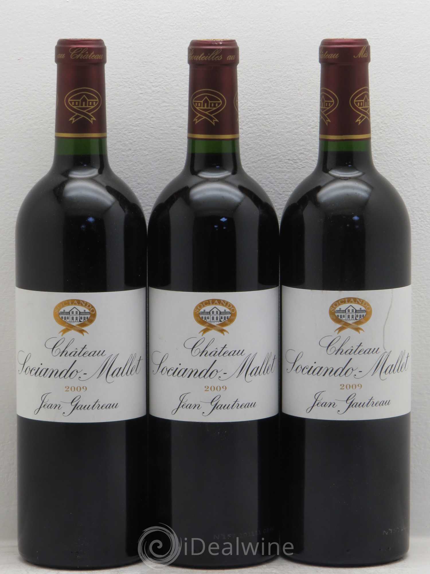 Château Sociando Mallet 2009 - Lot de 3 bouteilles - 0