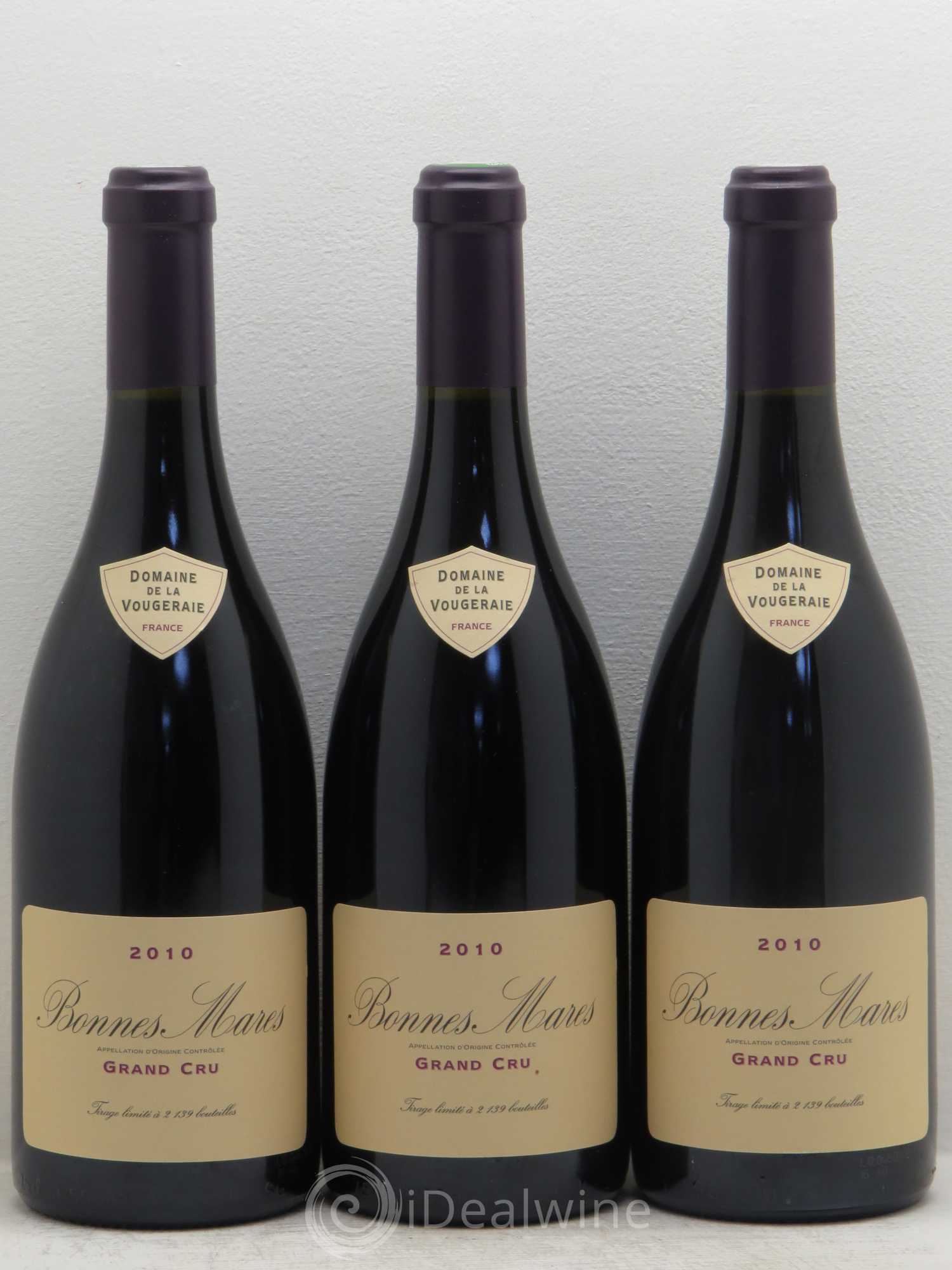 Bonnes-Mares Grand Cru La Vougeraie 2010 - Lot de 3 bouteilles - 0