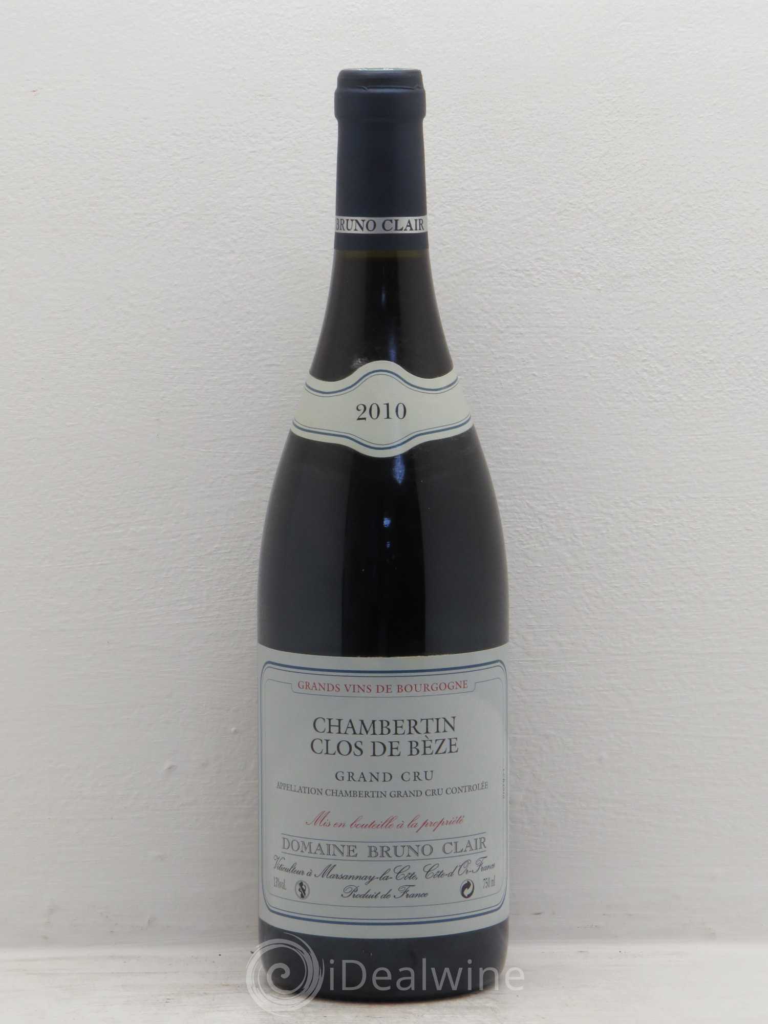 Chambertin Clos de Bèze Grand Cru Bruno Clair (Domaine) 2010 - Lot de 1 bouteille - 0